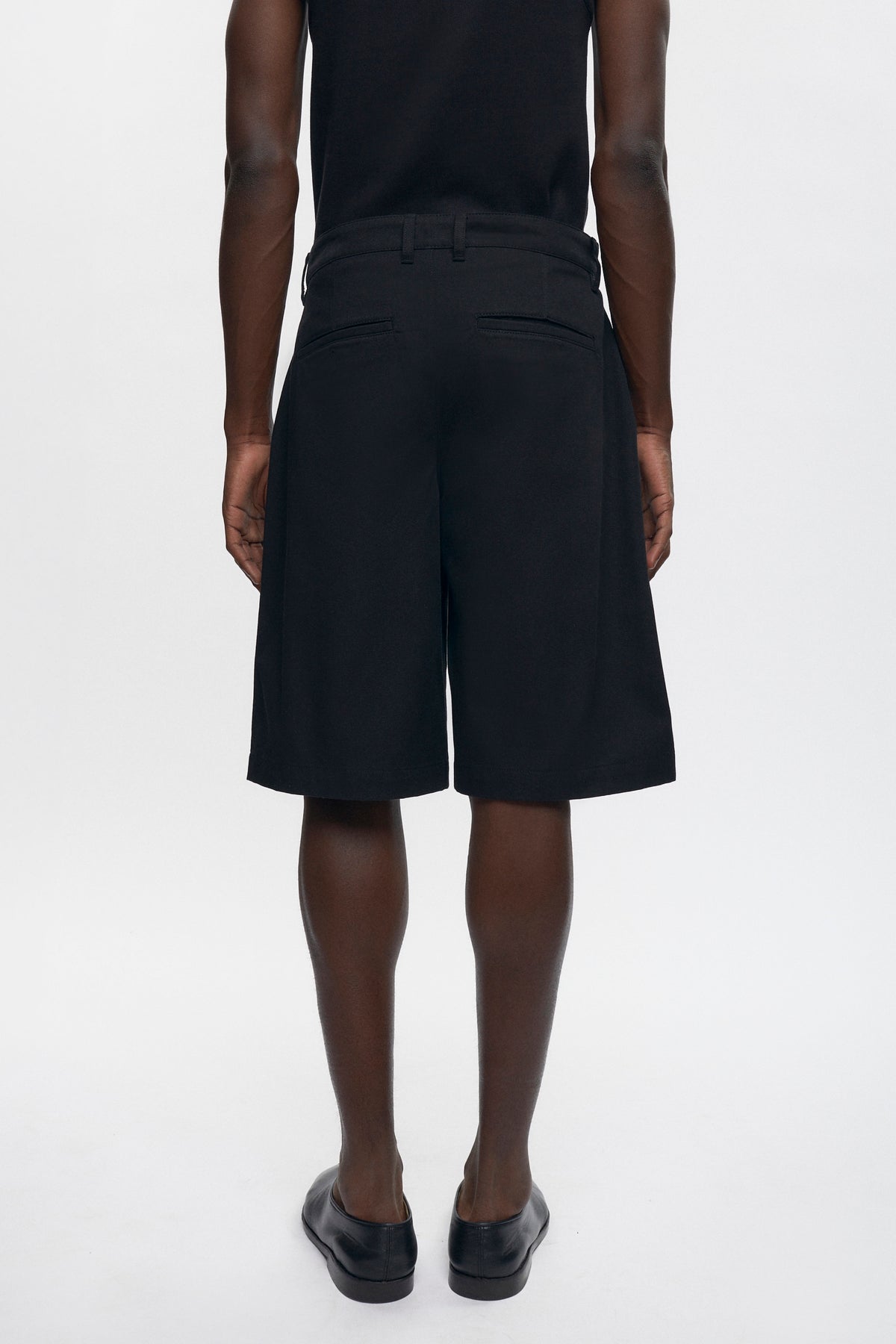 Twill Bermuda Shorts in Black