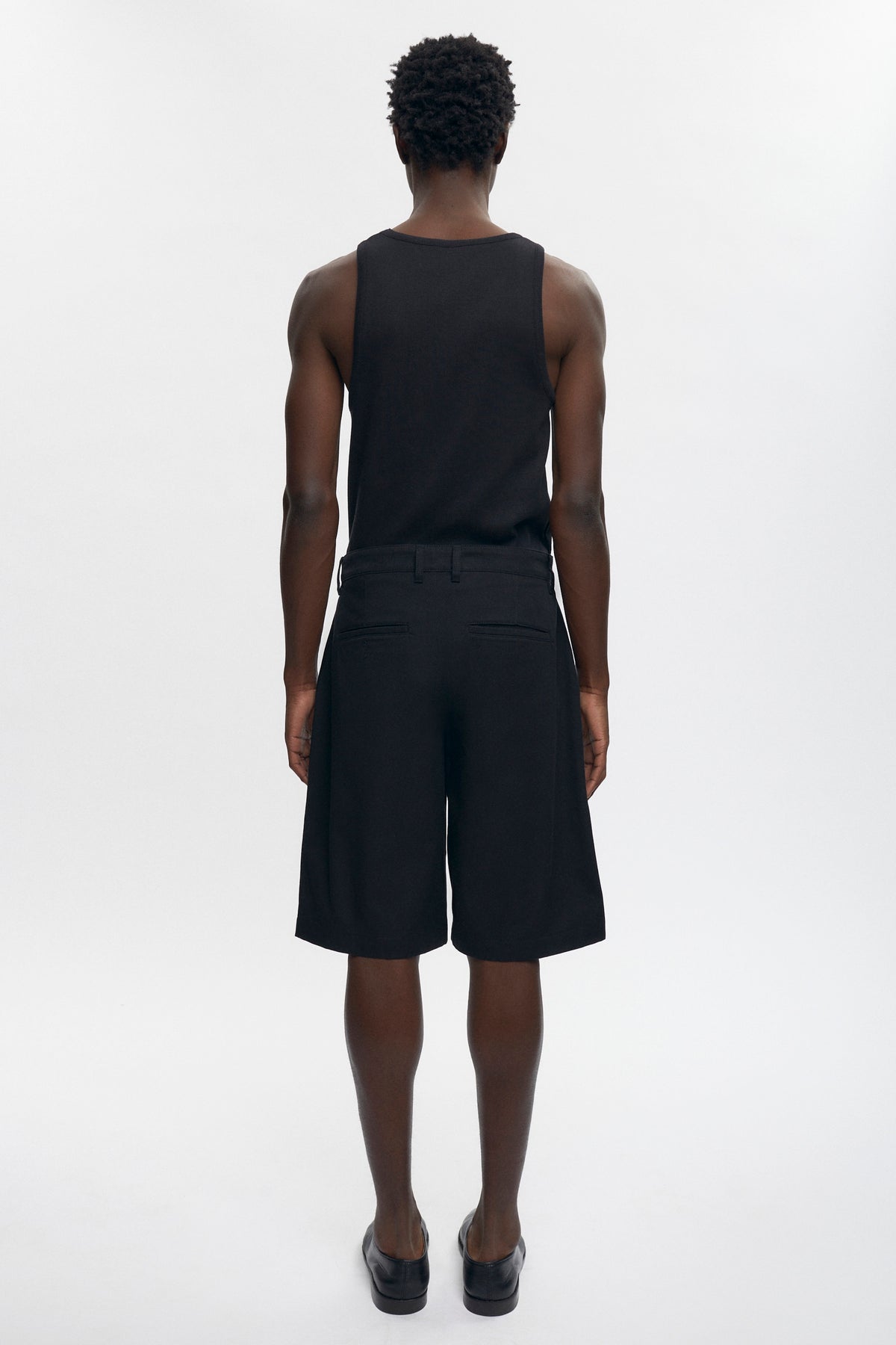 Twill Bermuda Shorts in Black
