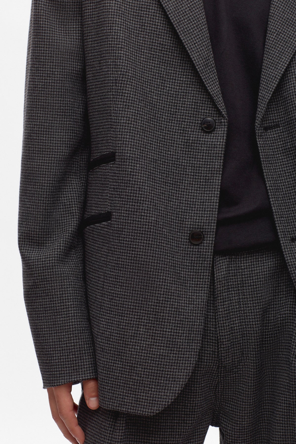 Wool Laureate Jacket in Charcoal Houndstooth