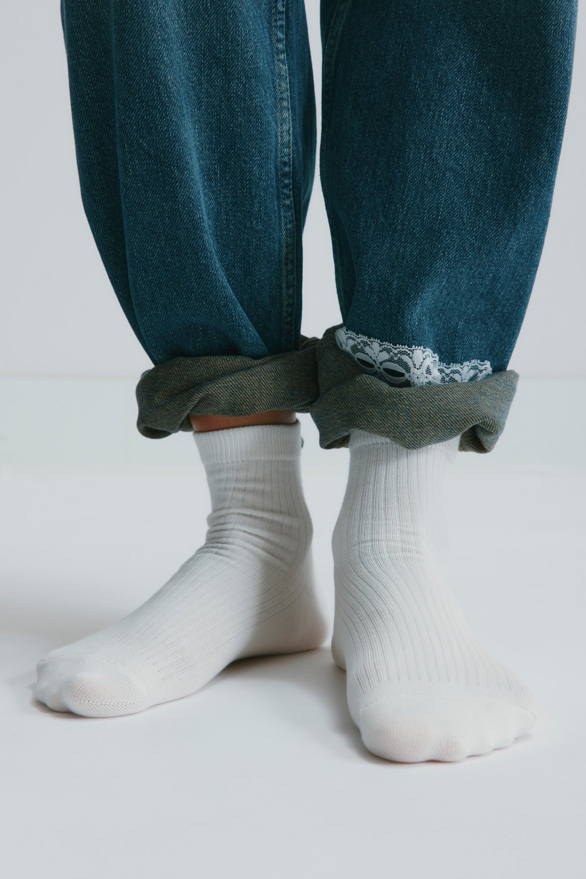 Chaussettes courtes à côtes en guimauve