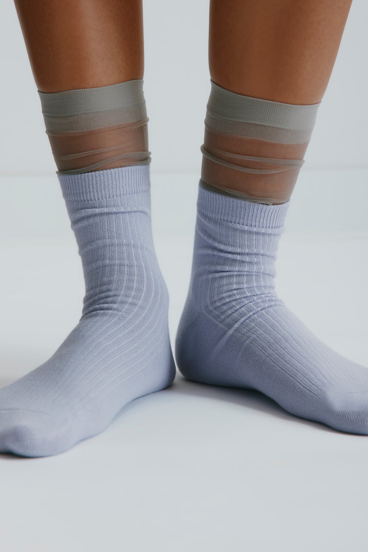 Chaussettes courtes à côtes en chardon