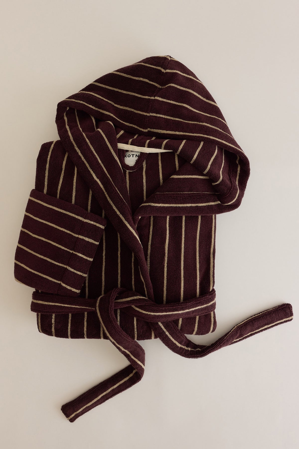 Egyptian Cotton Bath Robe in Chocolate Plum/Cashmere