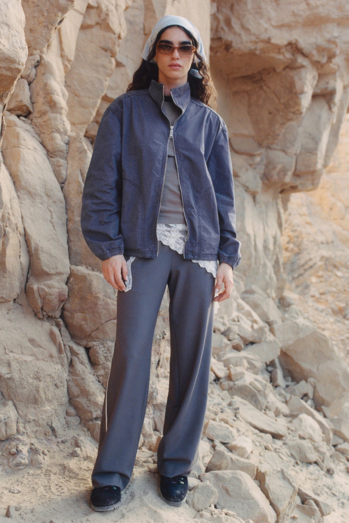 Veste à col montant Tefnut pour homme en lavande cendrée