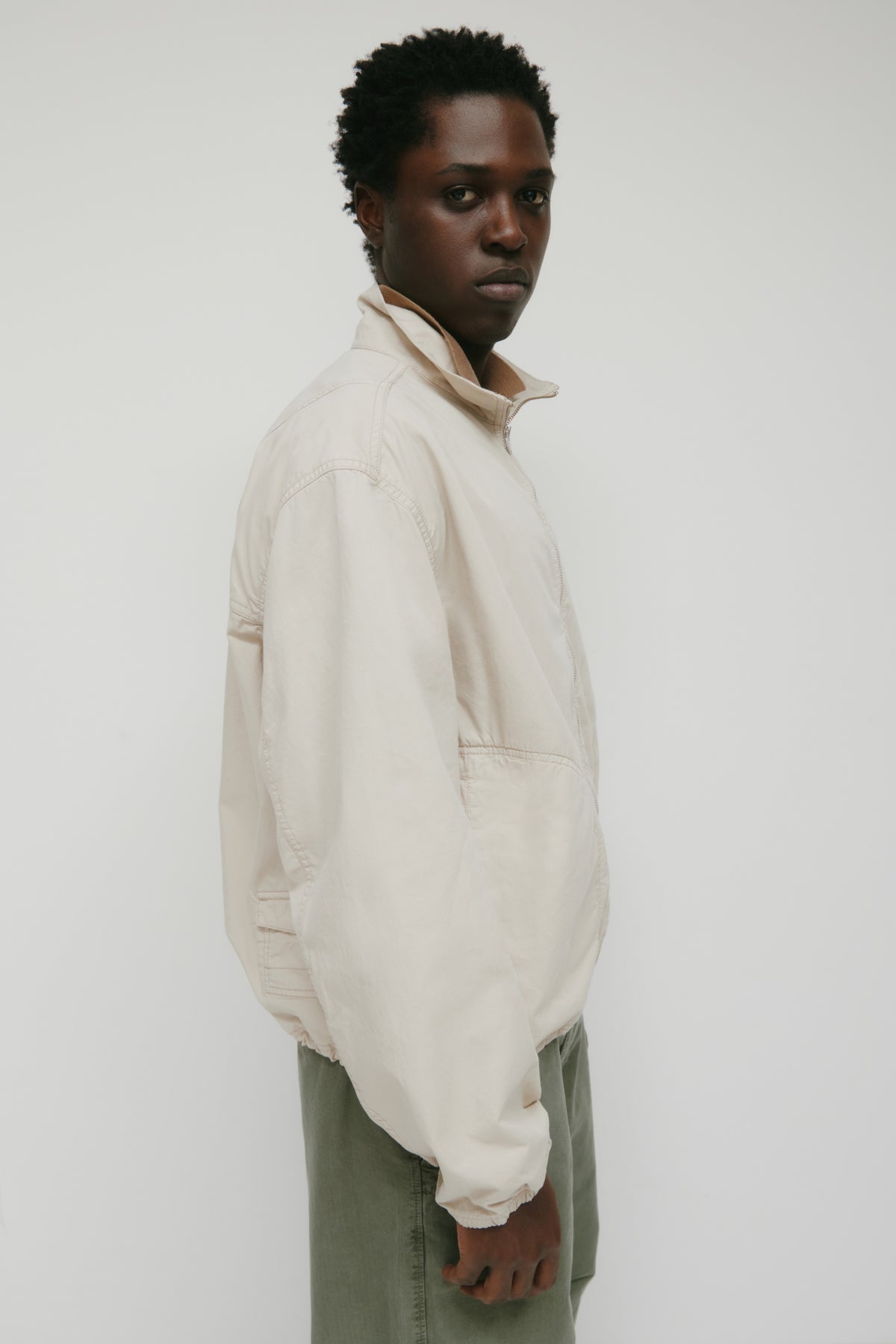 Men's Tefnut Stand Collar Jacket in Stone