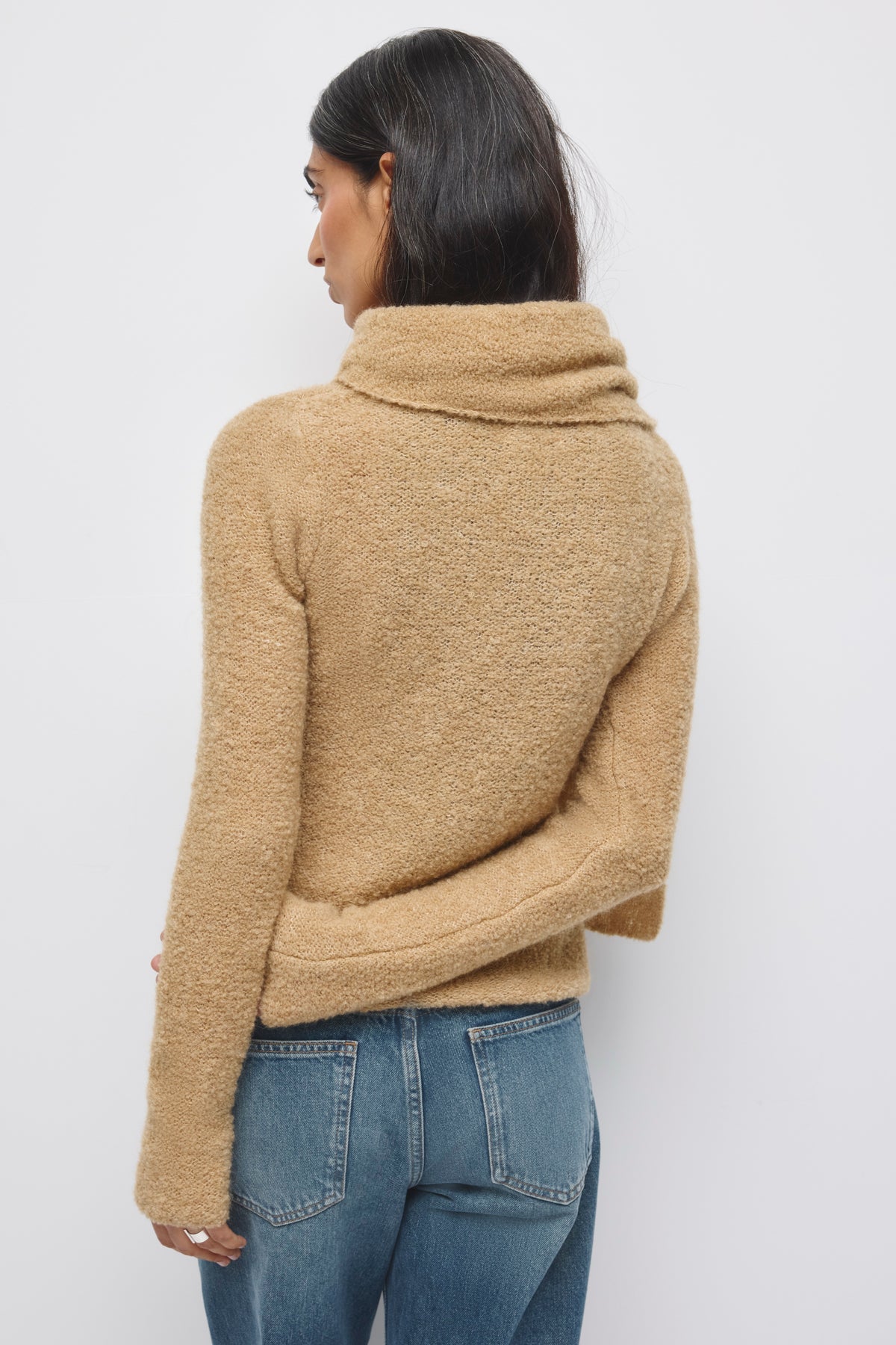 Chandail cape Aliya pour femme en taupe mélangé