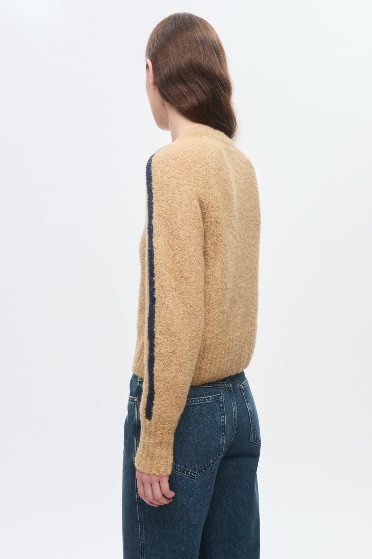 Pull à col rond Aliya pour femme en sand/Midnight
