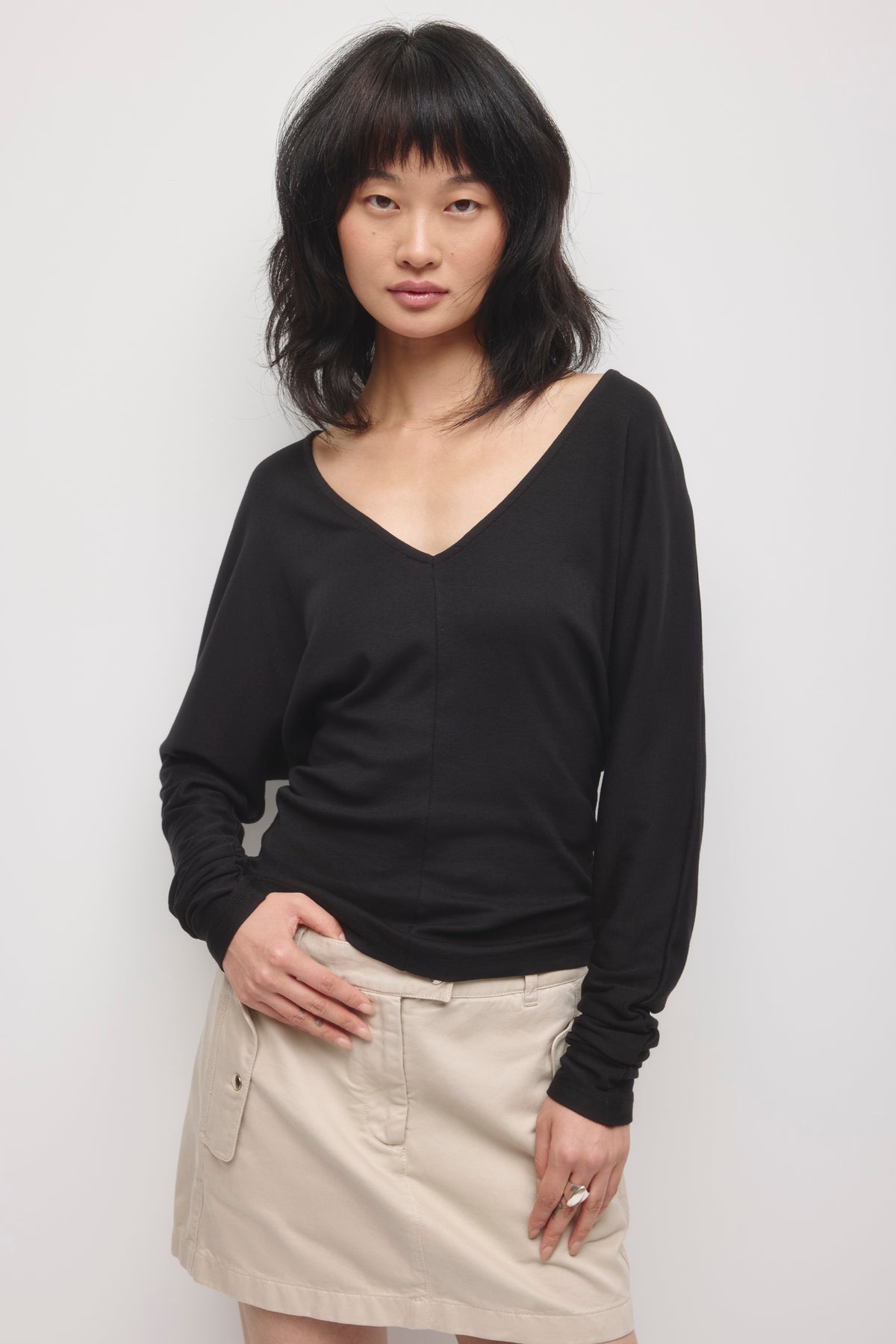 Model is 5’9” and is wearing a size XS.