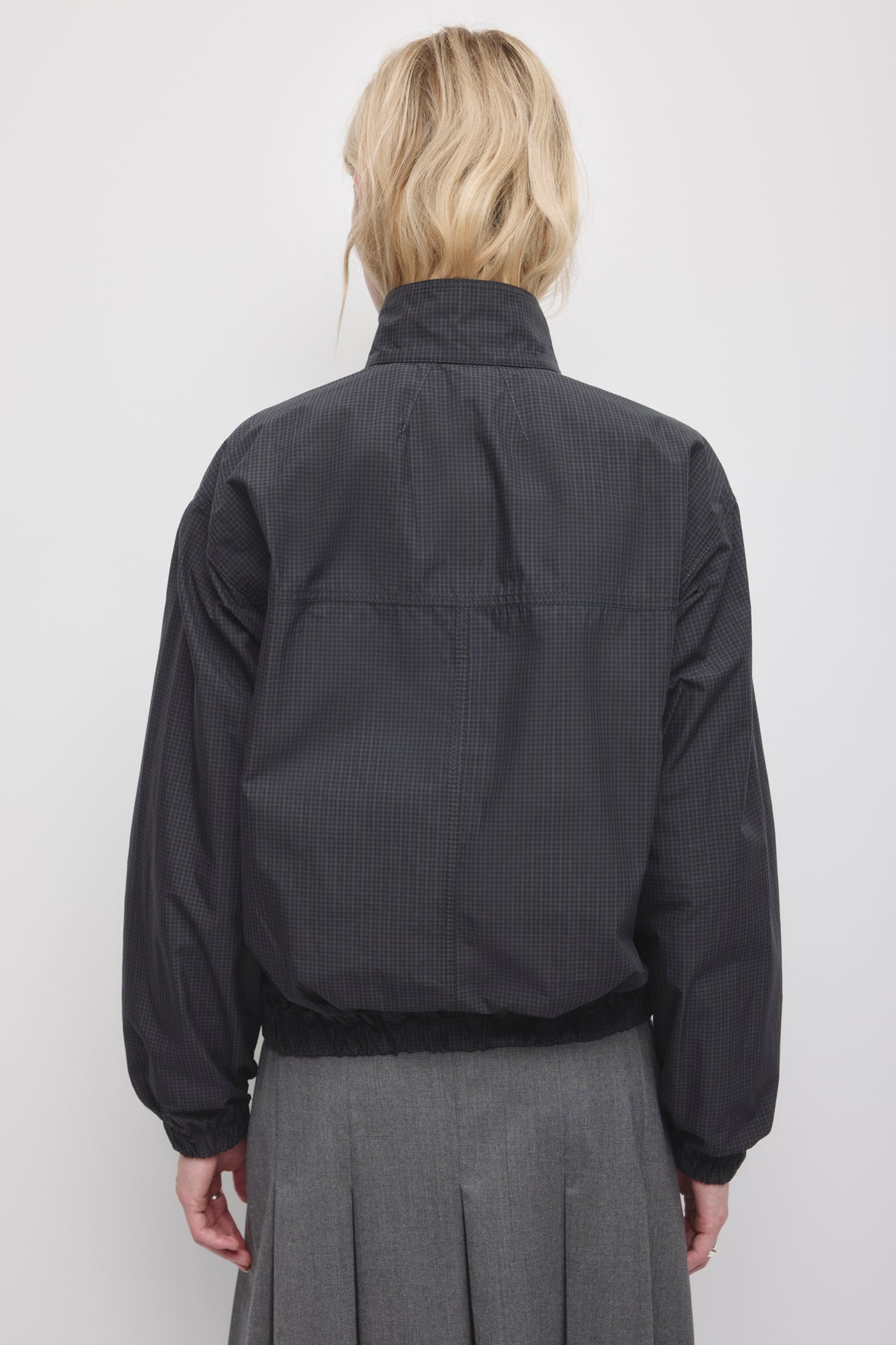 Women's Amira Microcheck Jacket in Pitch Navy/Taupe Check