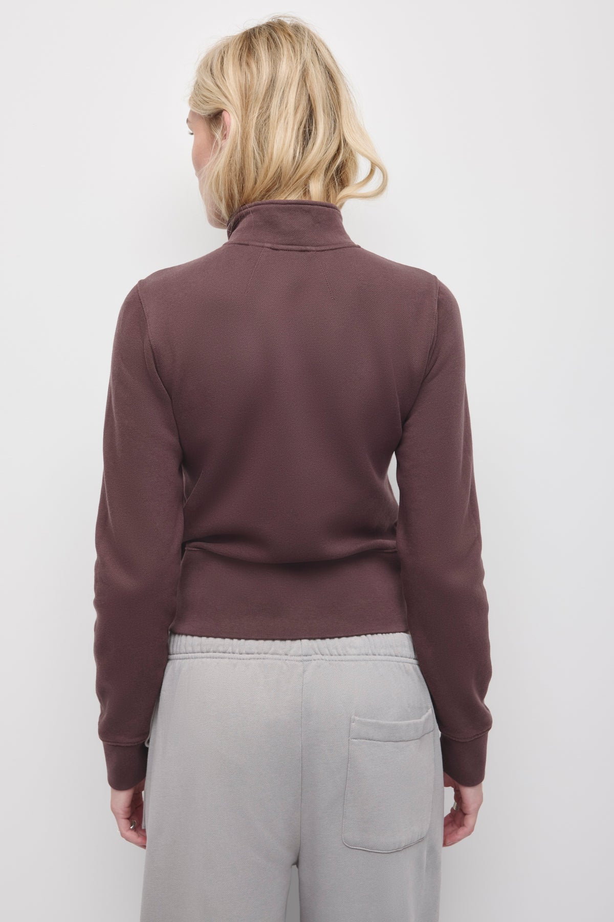 Veste-pull asymétrique pour femme en raisin sec