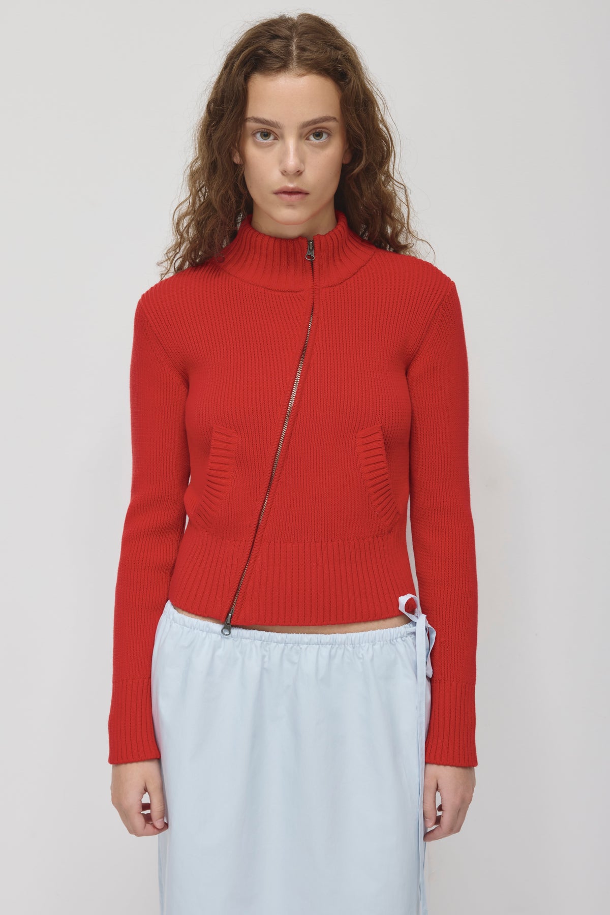 Chandail à glissière asymétrique pour femme en salsa