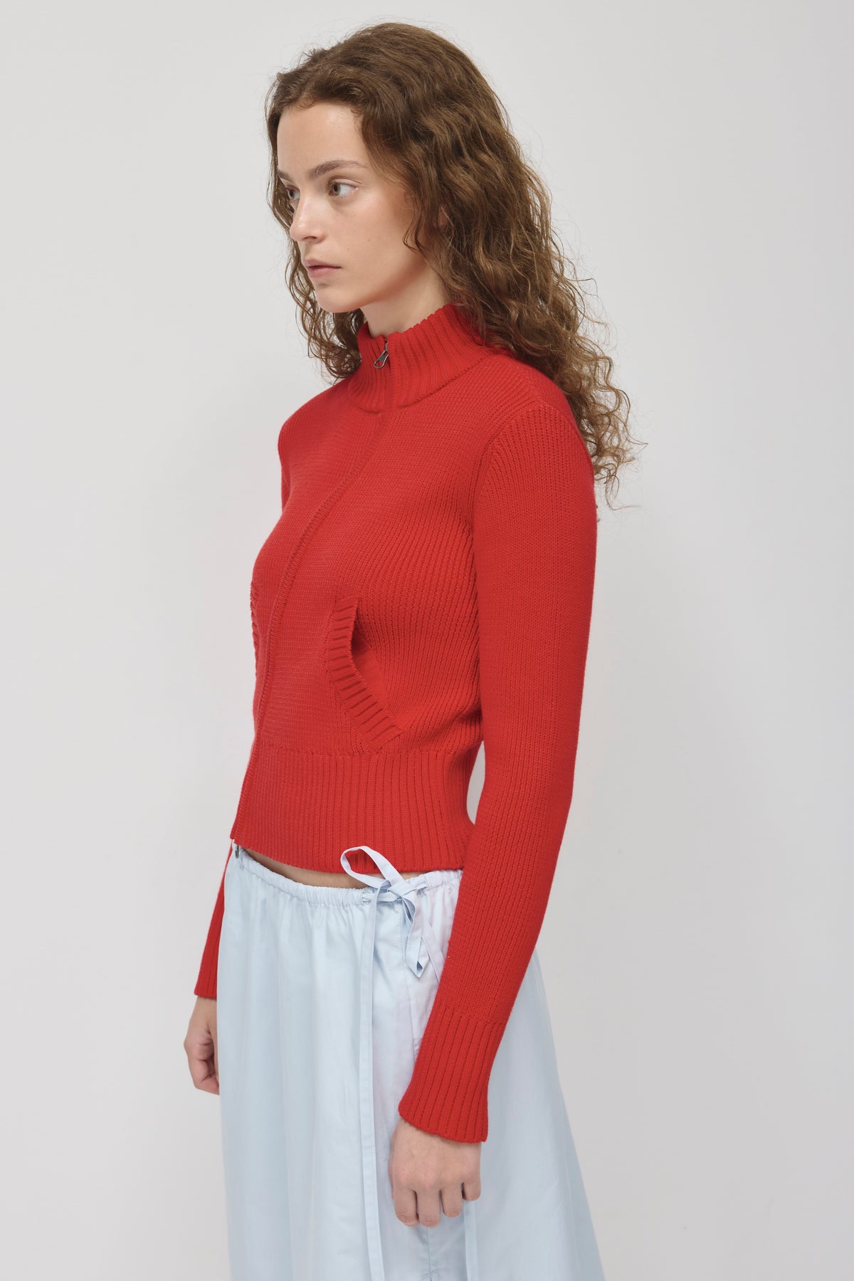 Chandail à glissière asymétrique pour femme en salsa