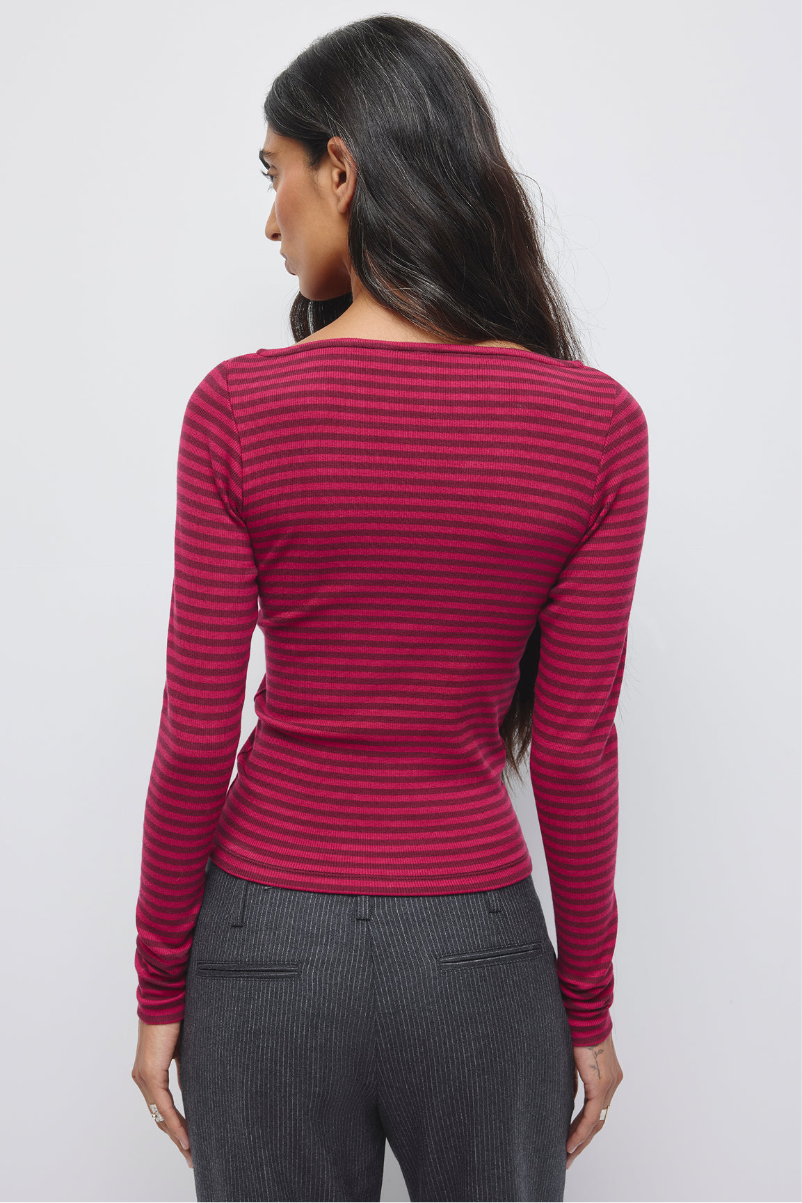 Cardigan col bateau pour femme en sangria/Porto tawny