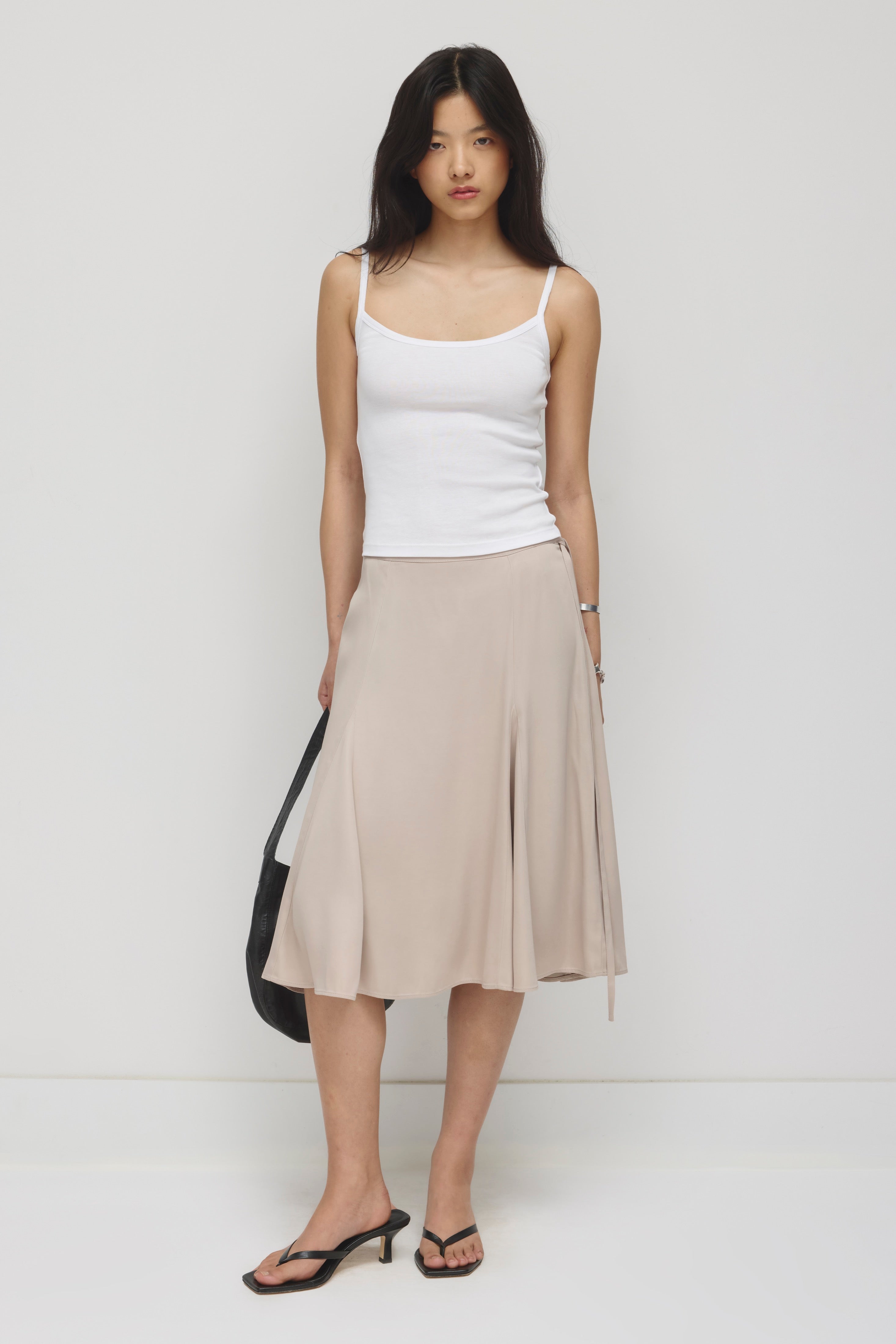 Jupe midi Cleo pour femme en dove