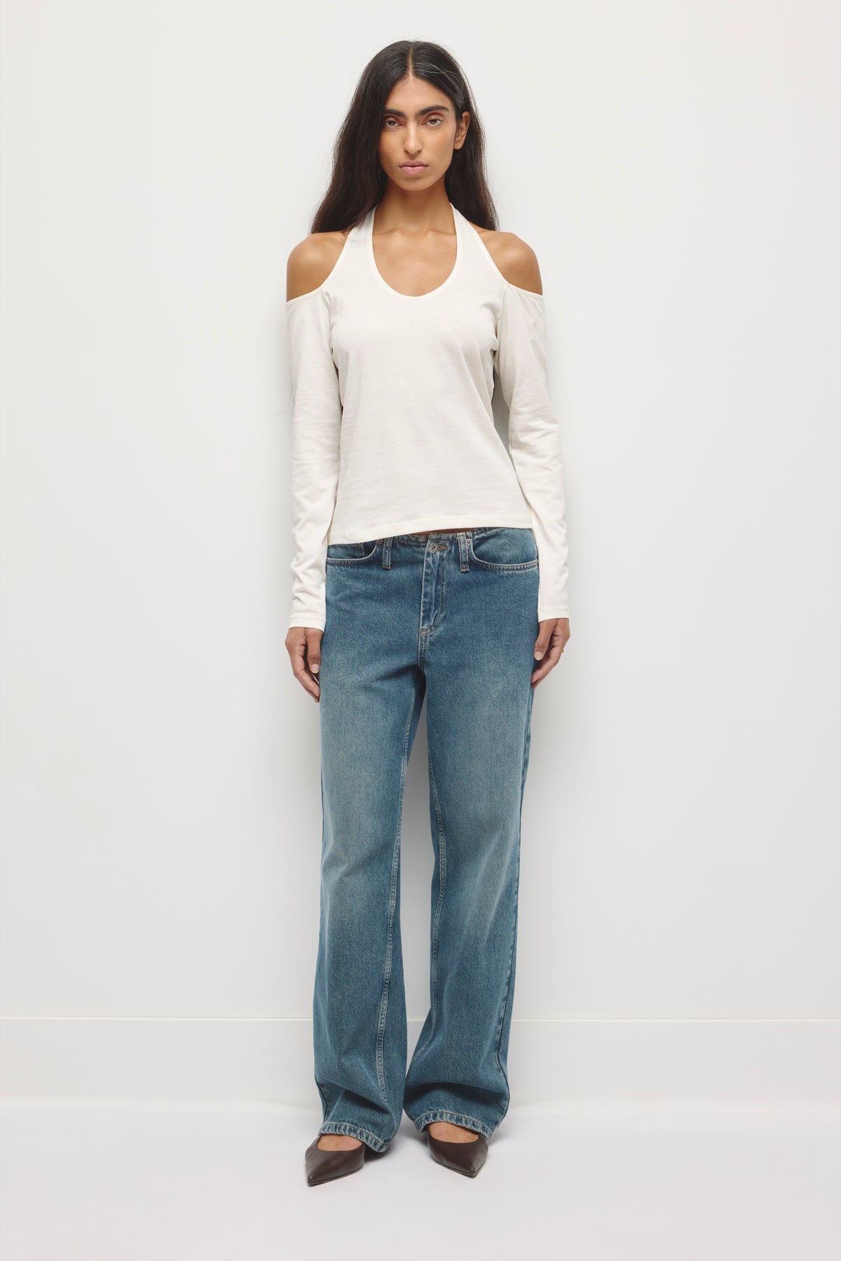 Women's Cold Shoulder Halter in Marshmallow