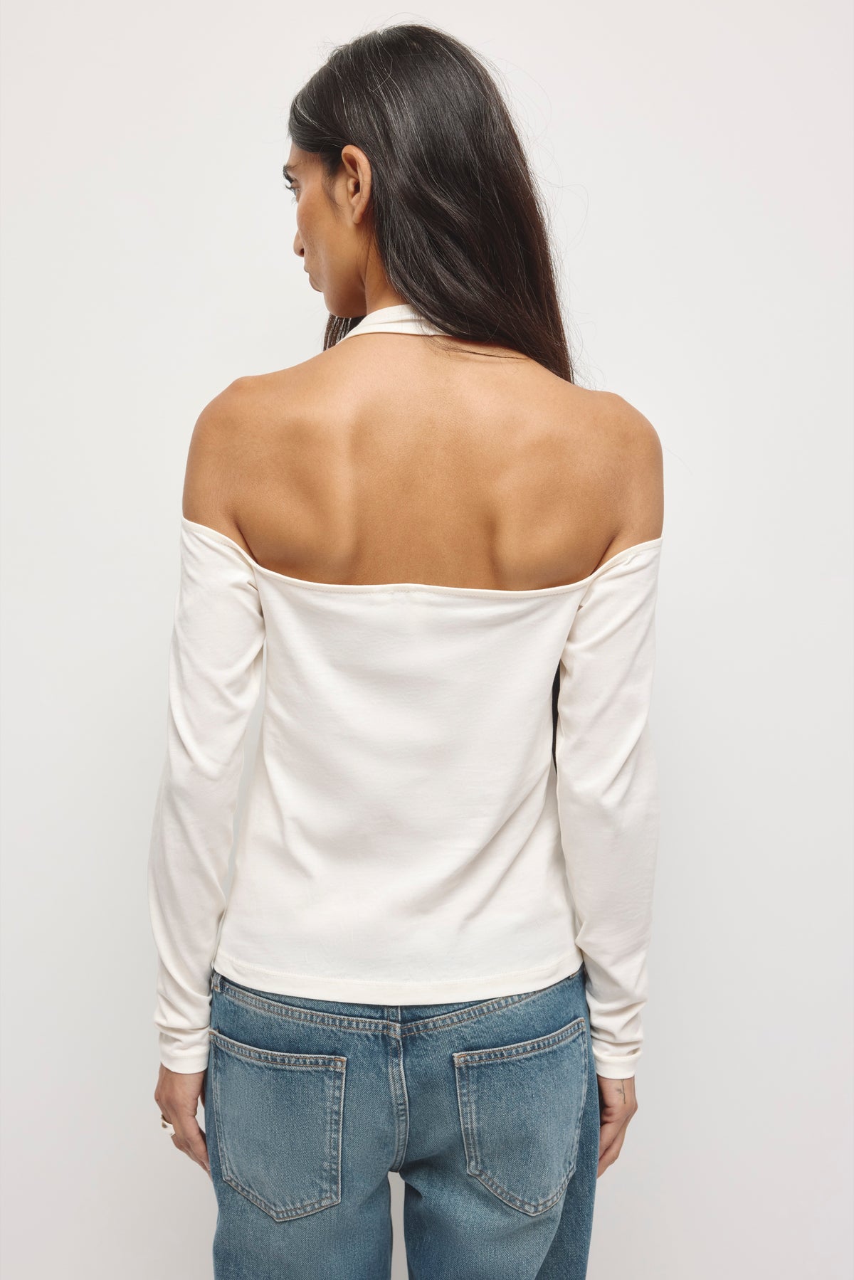 Women's Cold Shoulder Halter in Marshmallow