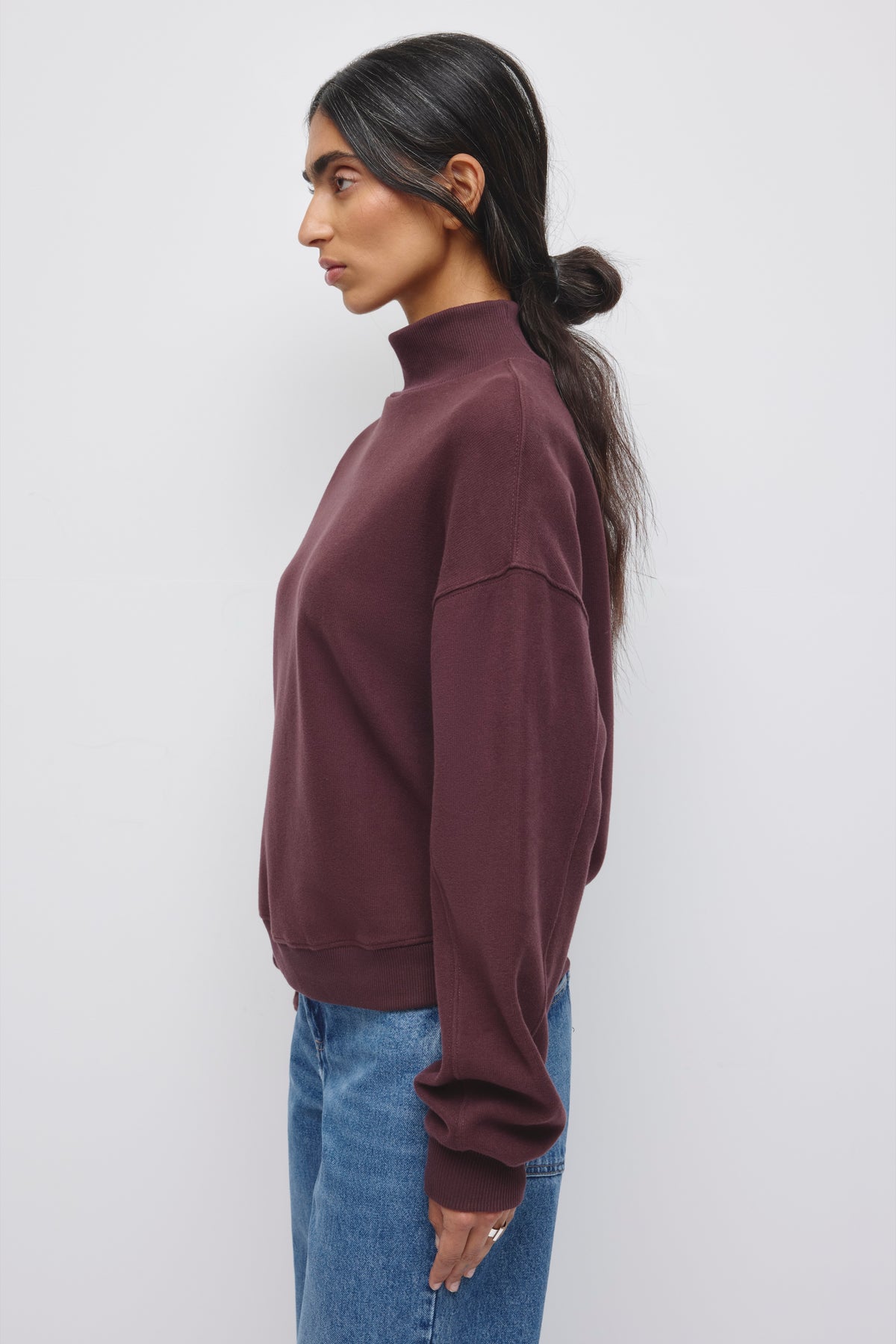 Women's Cozy Turtleneck in Chocolate Plum