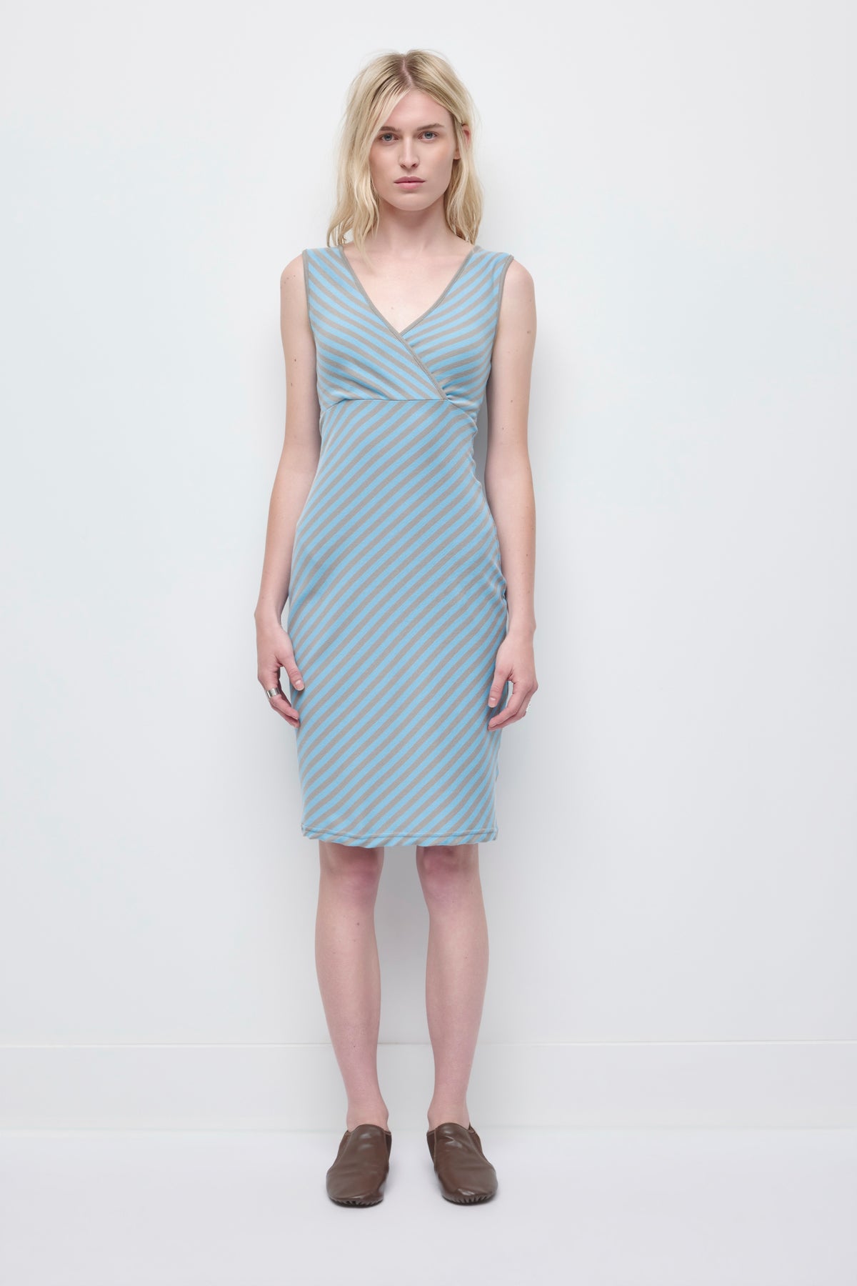 Robe Croisée pour Femme en azur/Gypse