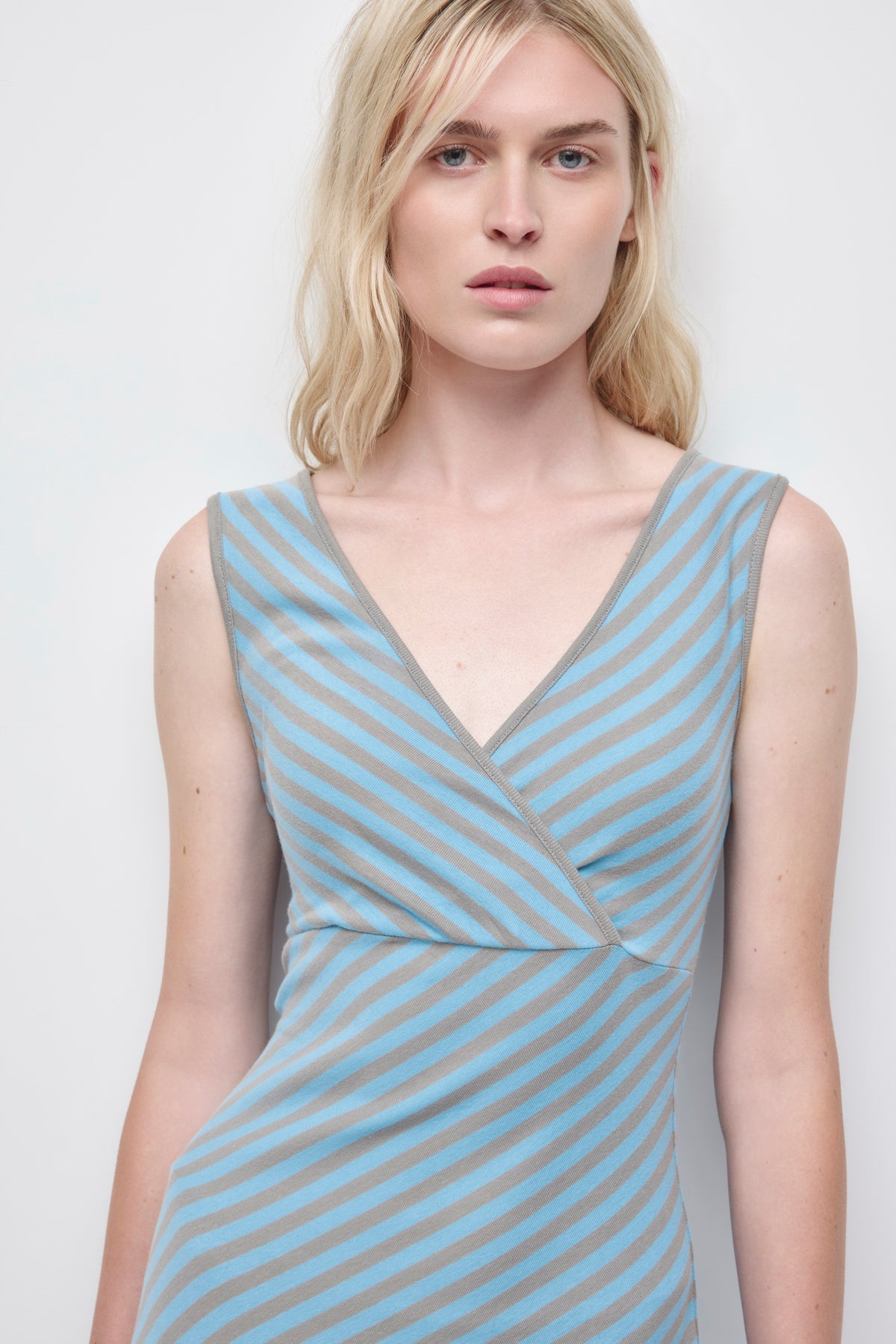 Robe Croisée pour Femme en azur/Gypse