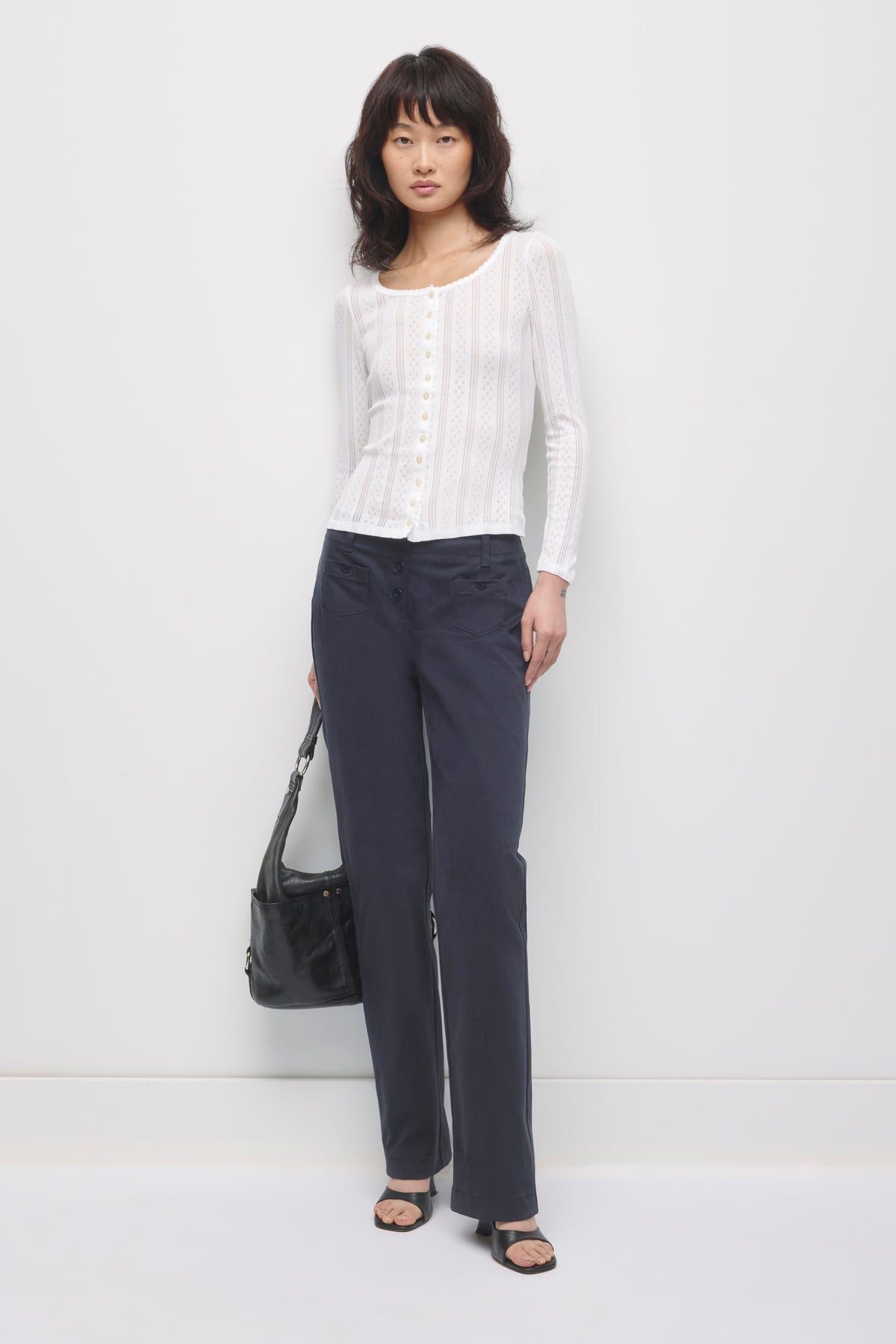 Cardigan Dalia Pointelle pour femme en blanc