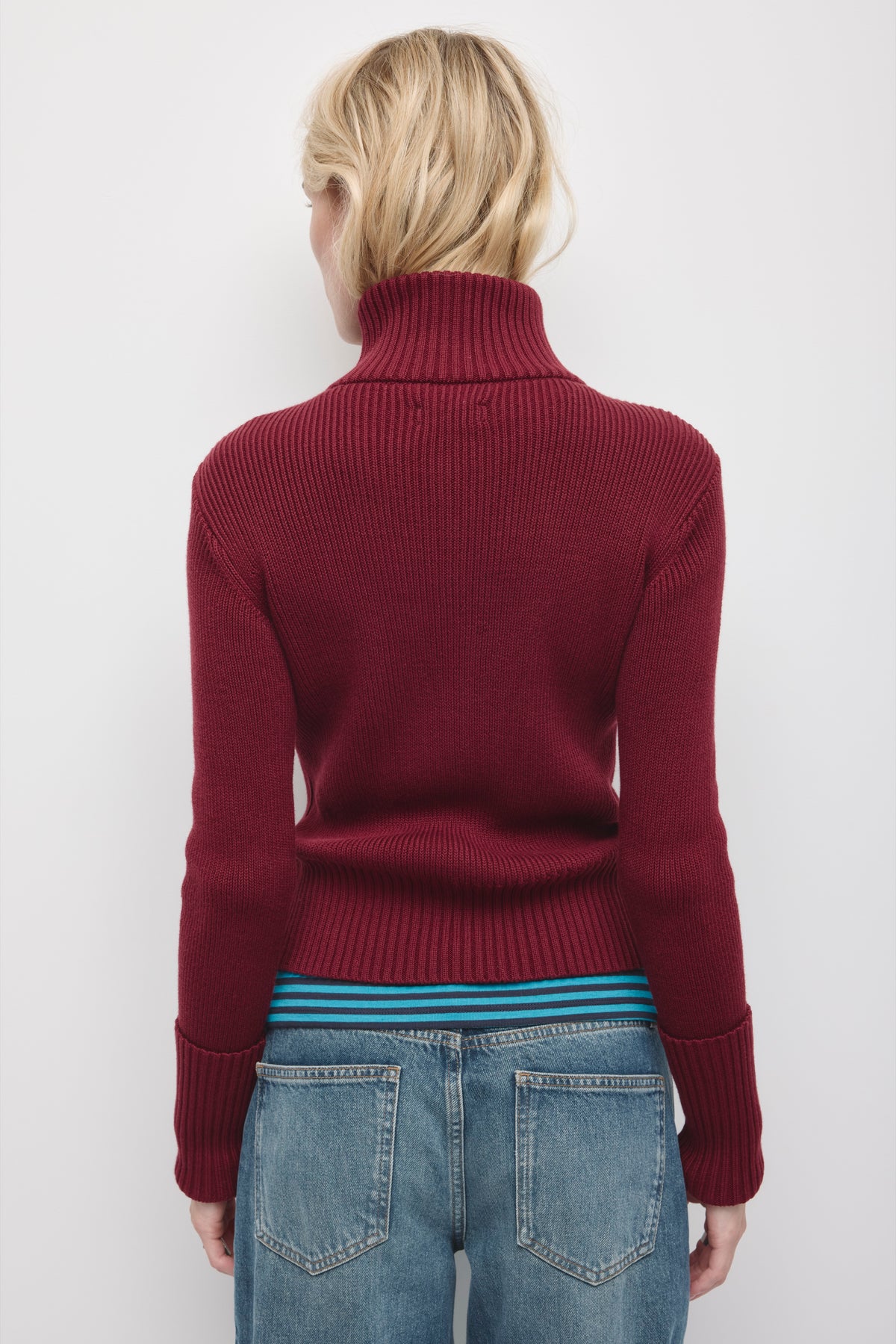 Pull zippé Elara pour femme en porto tawny