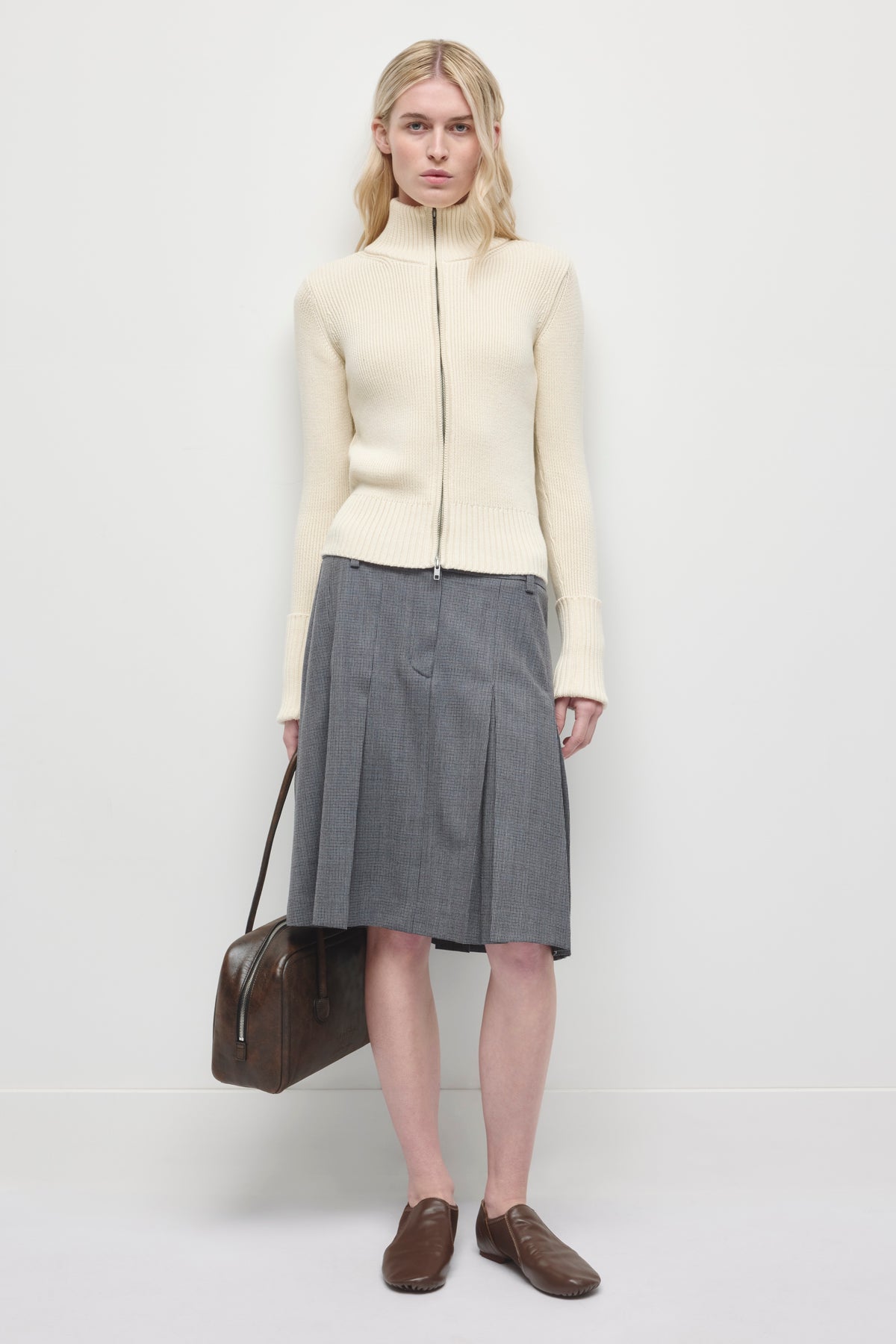 Women's Elara Zip-up Sweater in Marshmallow