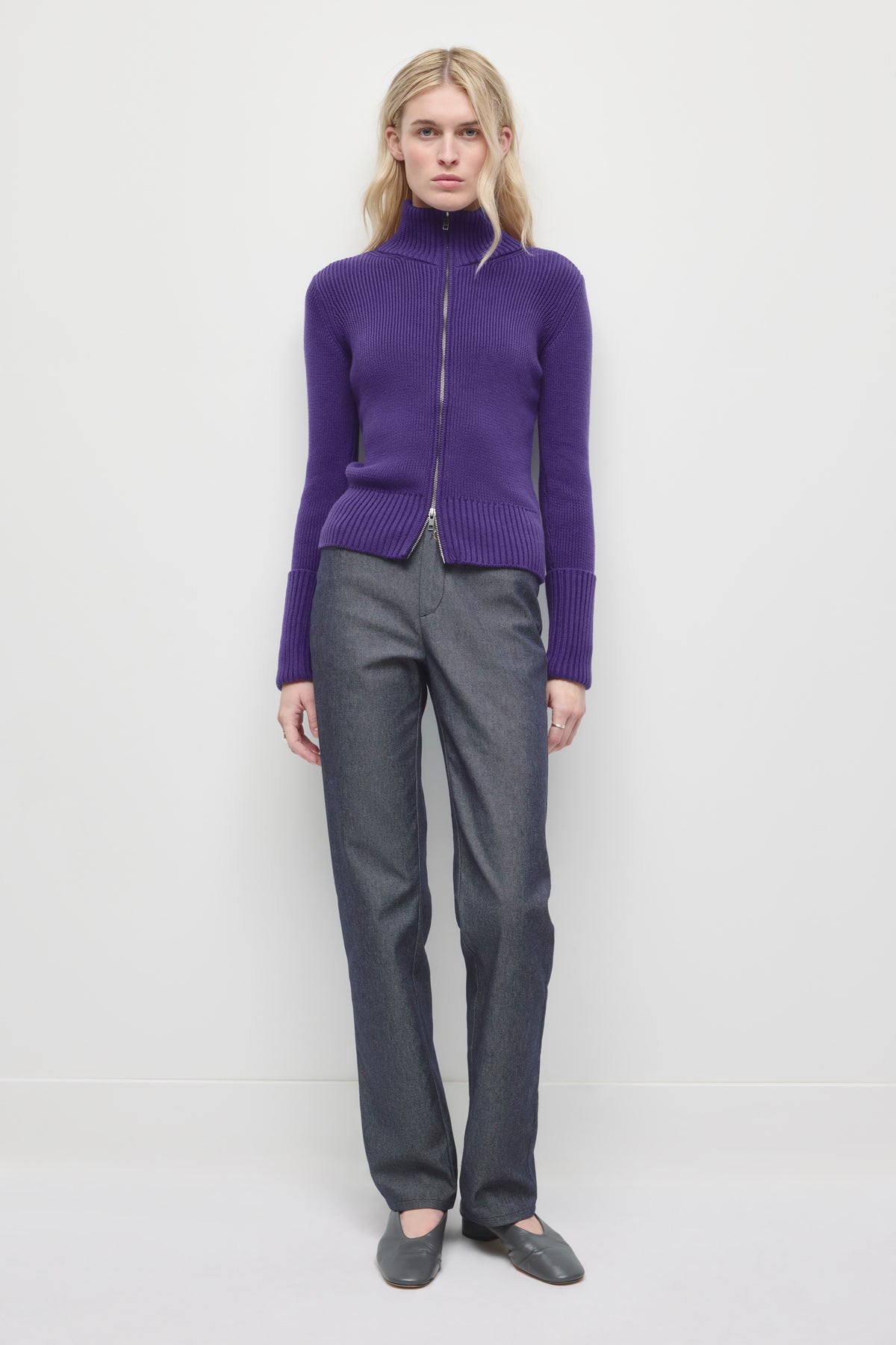 Women's Elara Zip-up Sweater in Violet