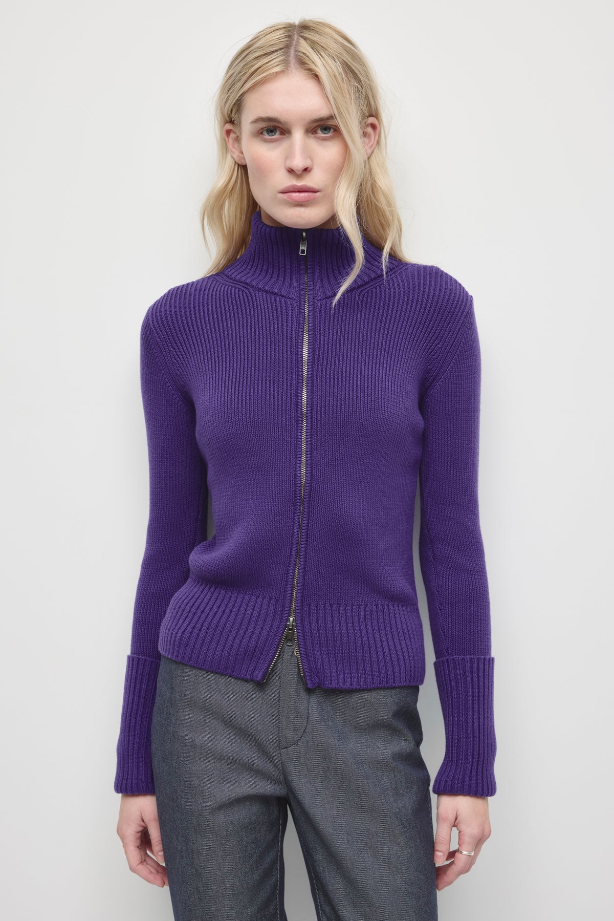 Women's Elara Zip-up Sweater in Violet