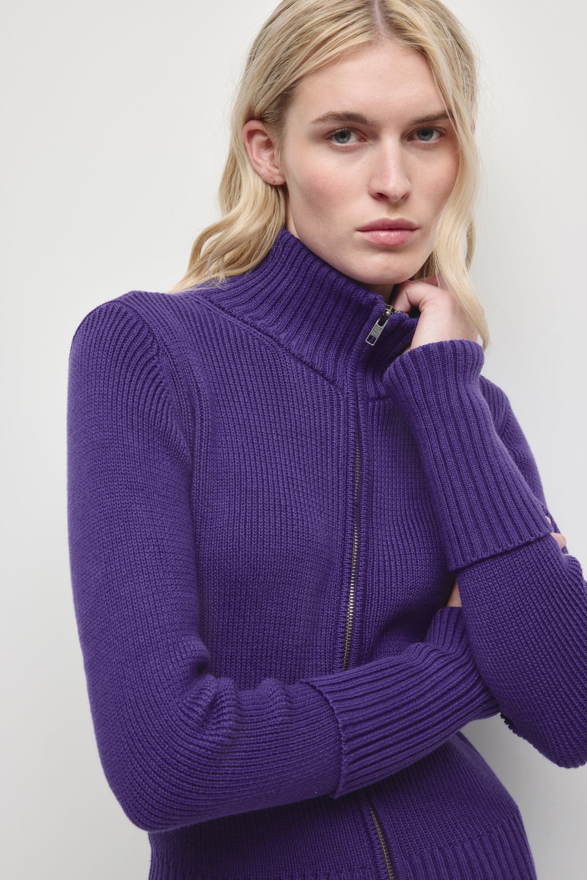Women's Elara Zip-up Sweater in Violet