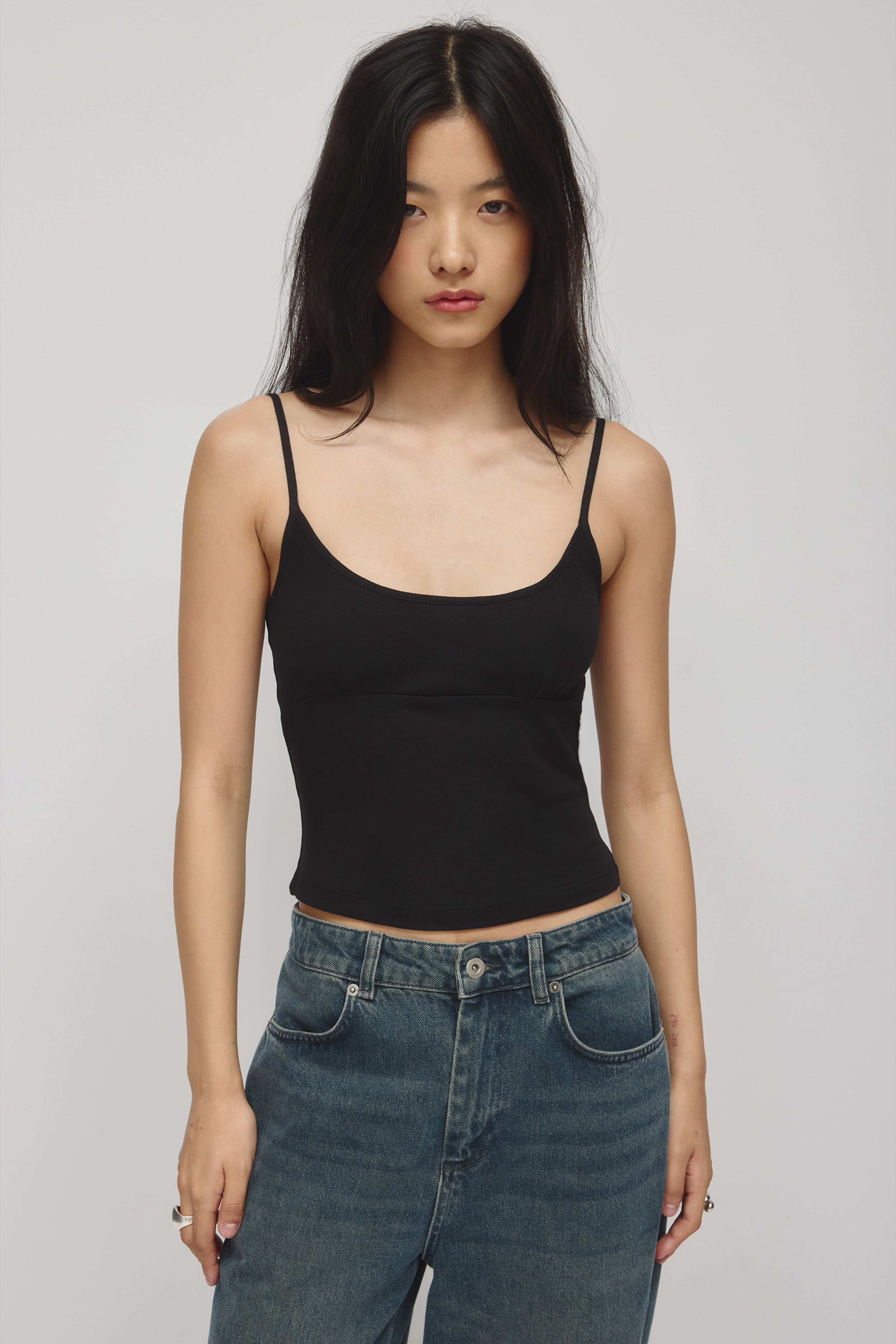 Women's Gathered Cami in Black