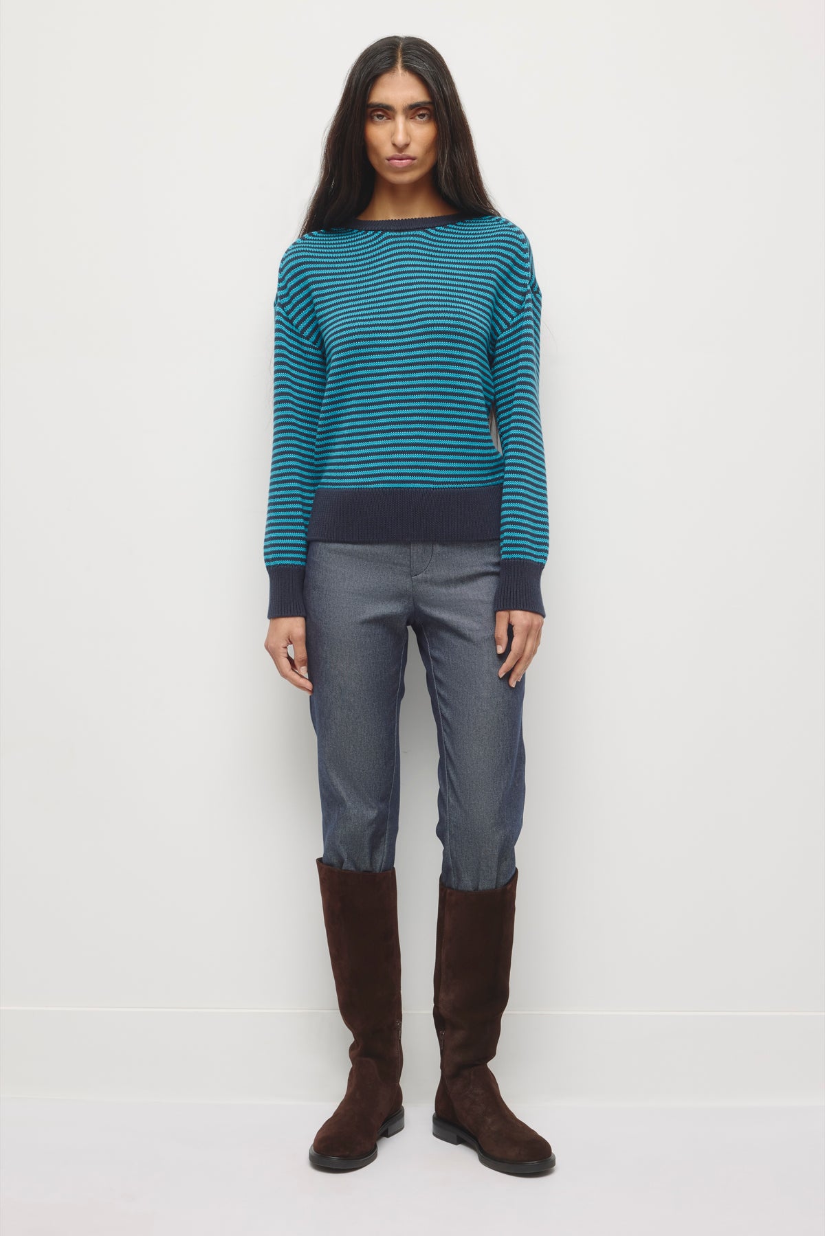 Pull Hamatah pour femmes en céruléen/Océan profond