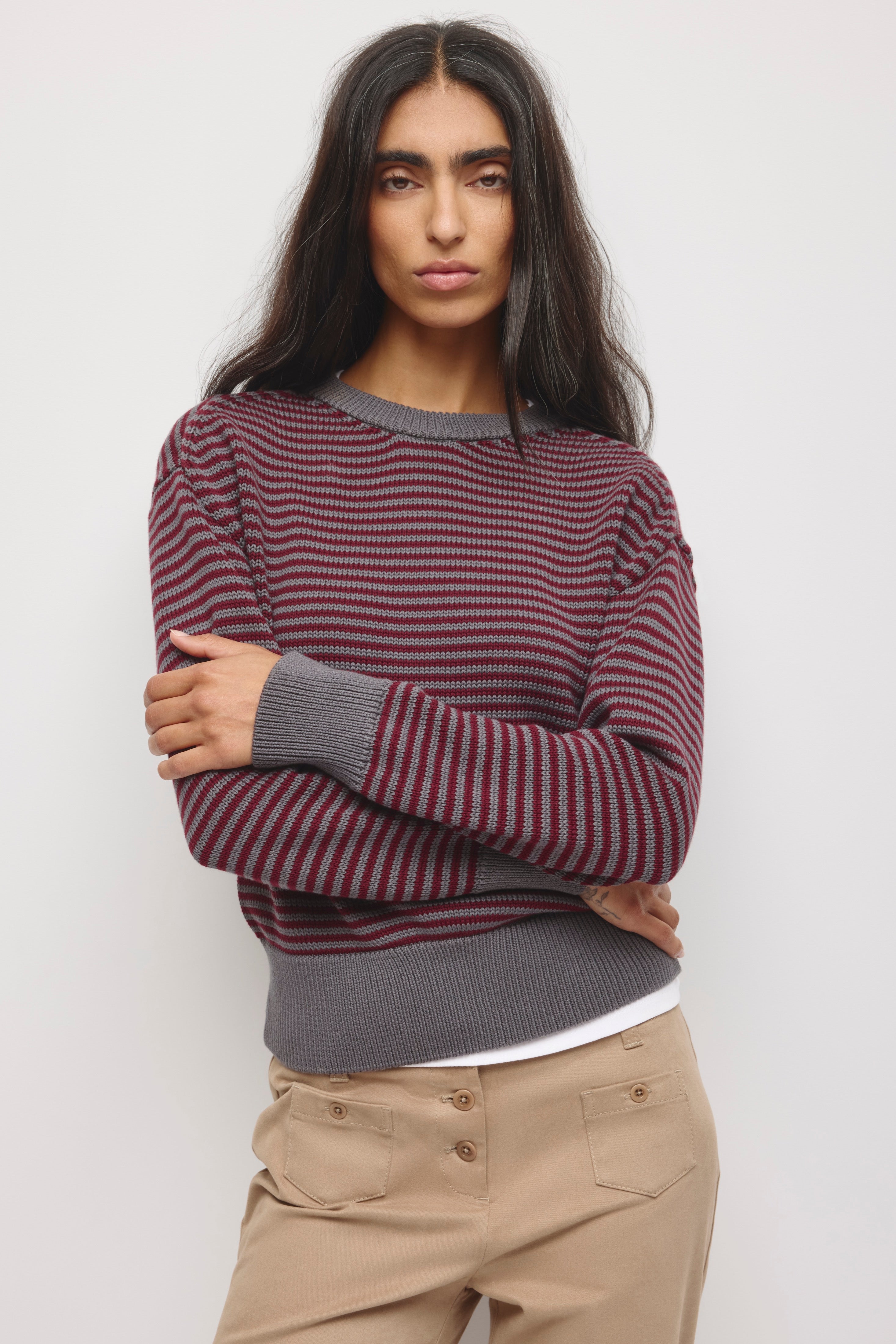 Pull Hamatah pour femmes en porto tawny/Orage