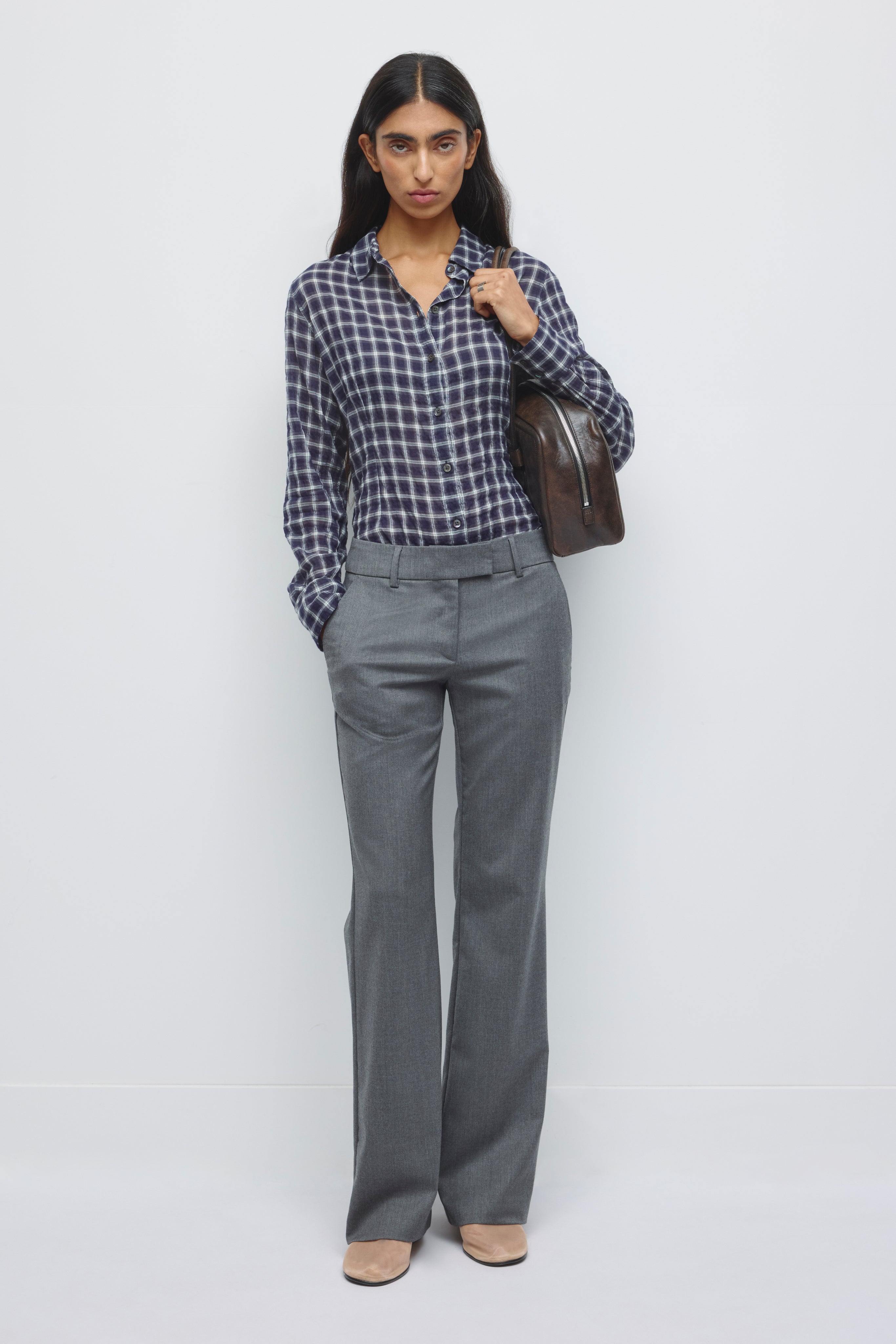 Pantalon en laine Iman pour femme en mélange anthracite