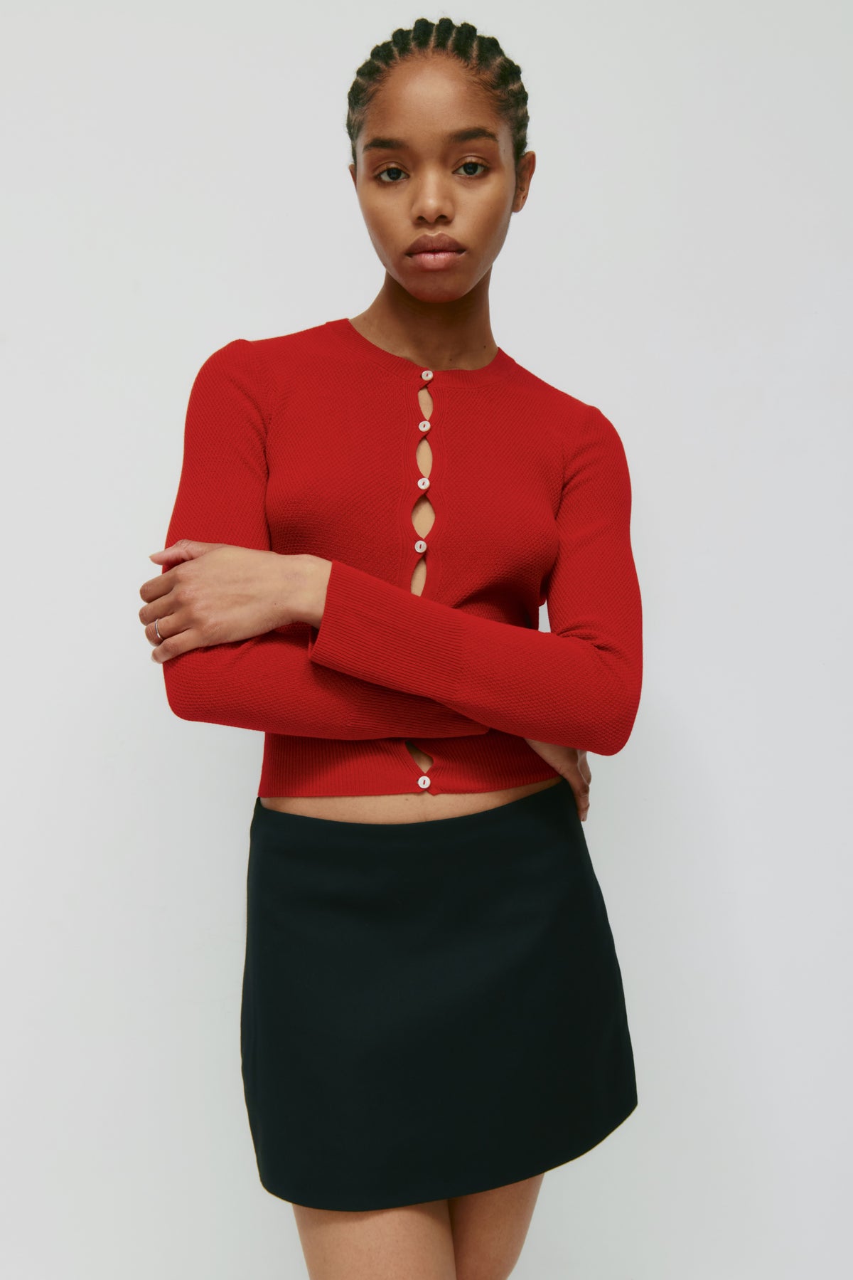Model is 5'8" and is wearing a size XS.