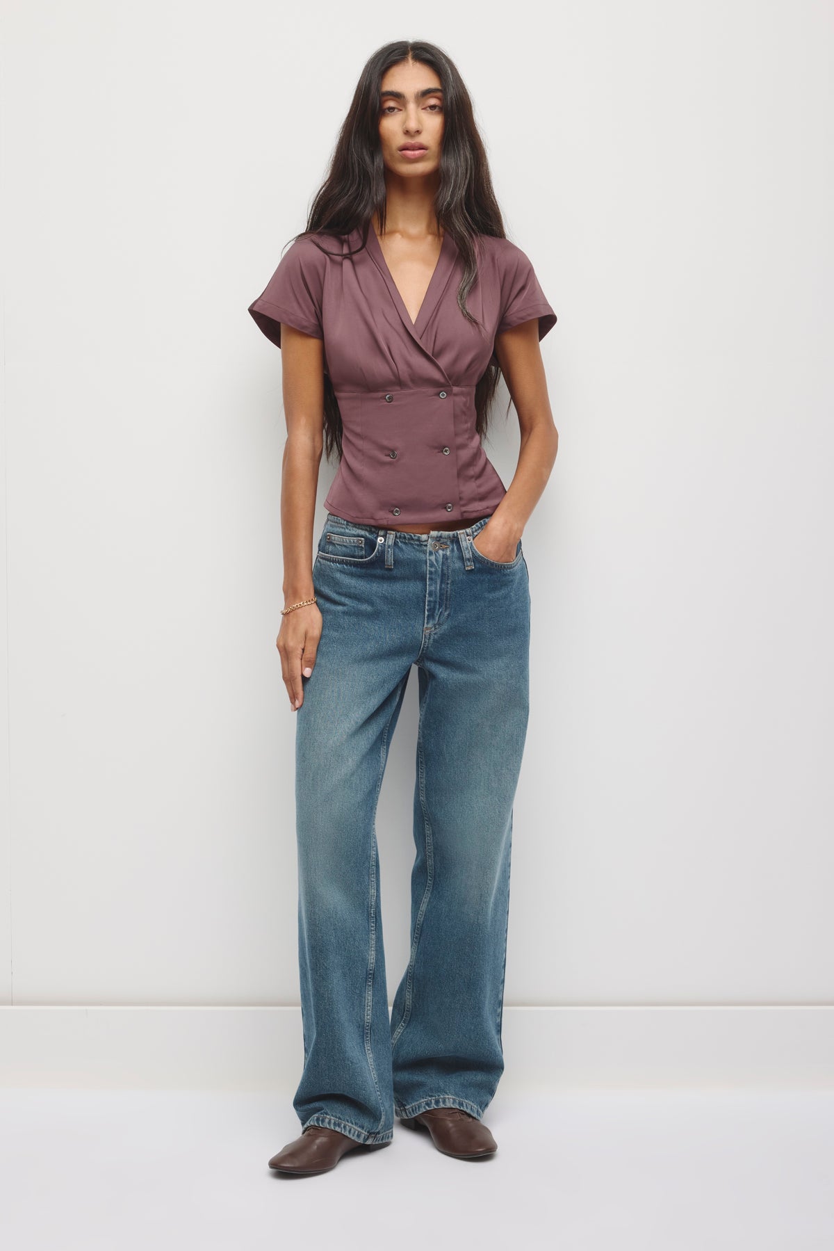 Women's Layali Blouse in Chocolate Plum