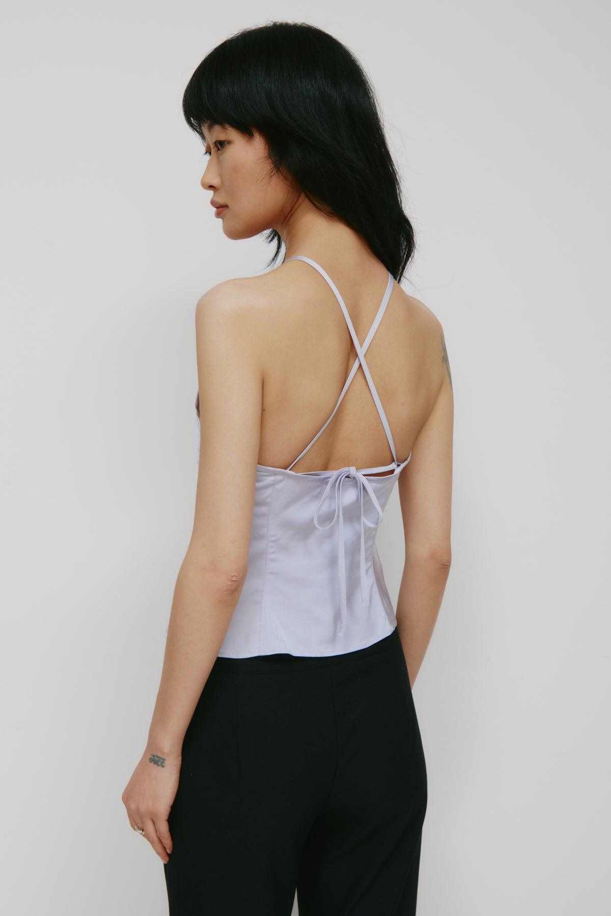 Haut dos nu Layali pour femme en chardon
