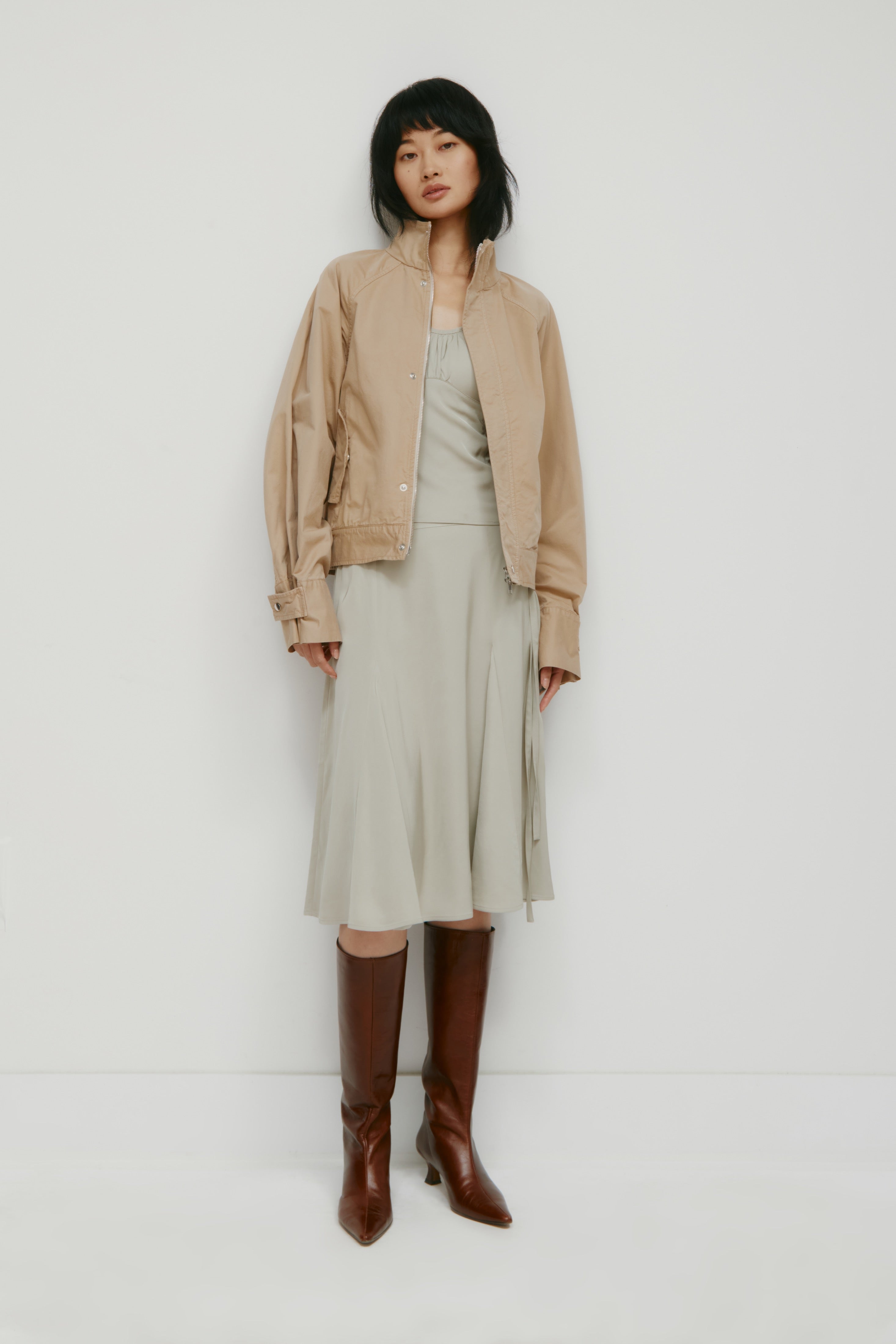 Jupe midi Layali pour femme en dune Grass