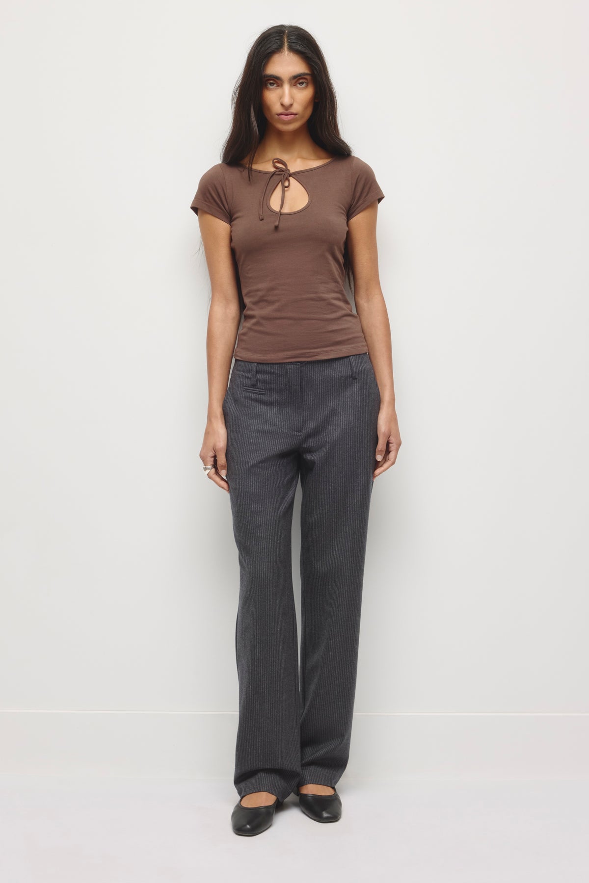T-shirt Keyhole Layn pour Femme en espresso