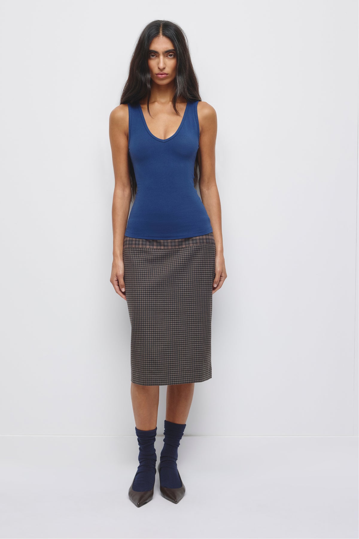 Débardeur col V Layn pour femme en bleu Pacifique
