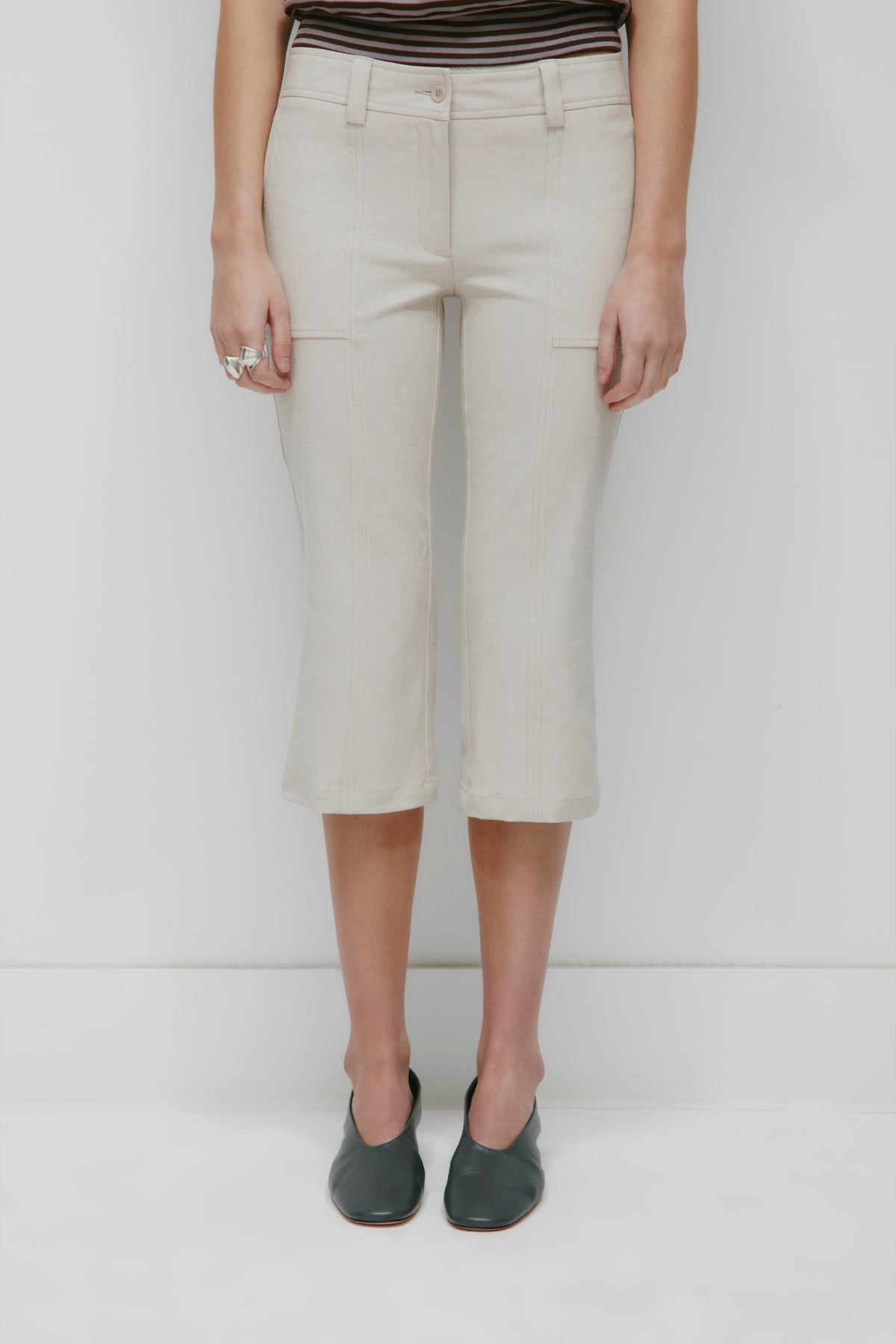Capri en lin pour femme en dove