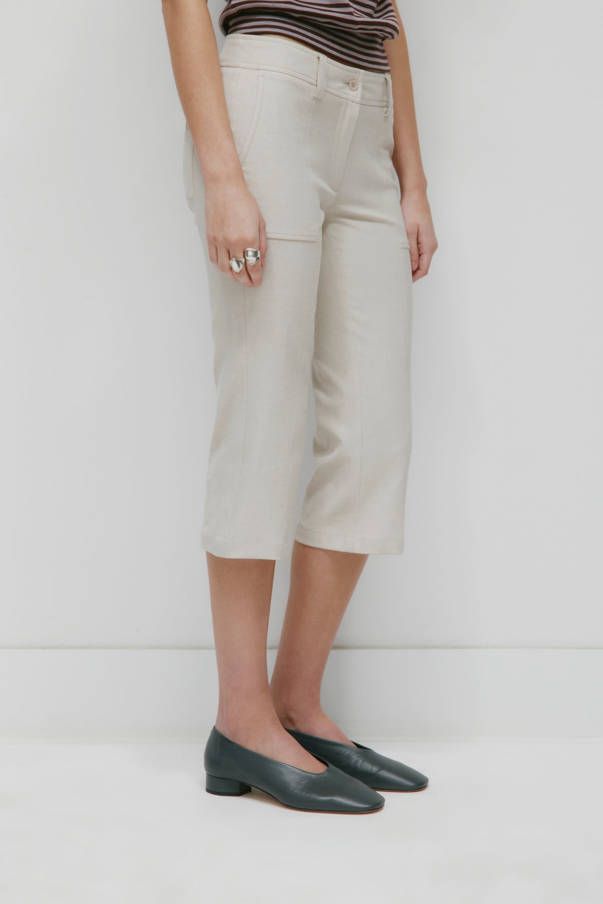 Capri en lin pour femme en dove