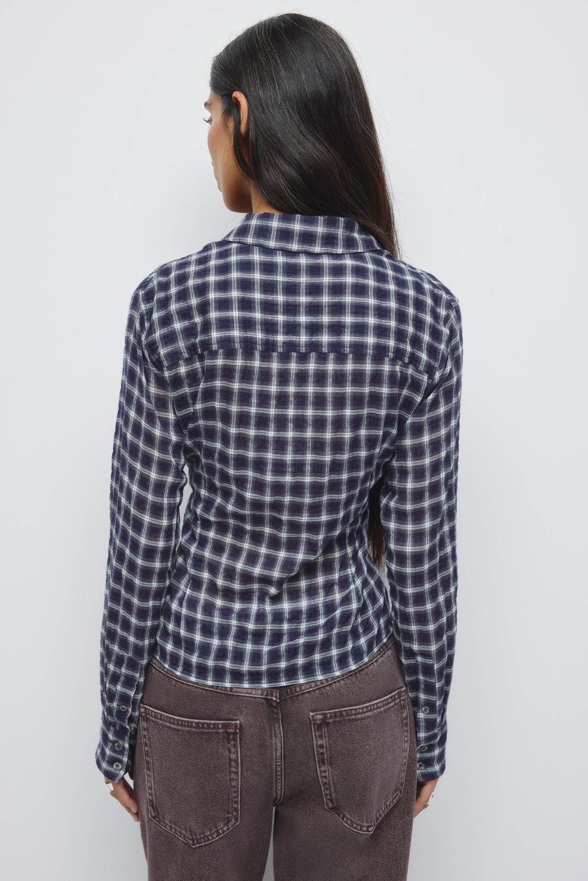 Women's Luma Check Shirt in Deep Ocean Check
