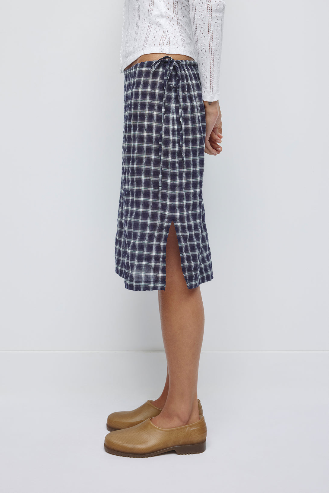 Women's Luma Check Skirt in Deep Ocean Check