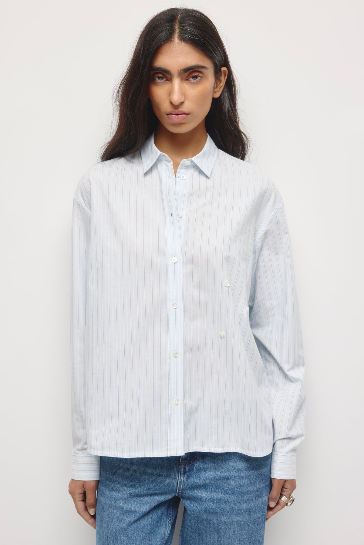 Women's Maraaya Shirt in Blue Aura Stripe