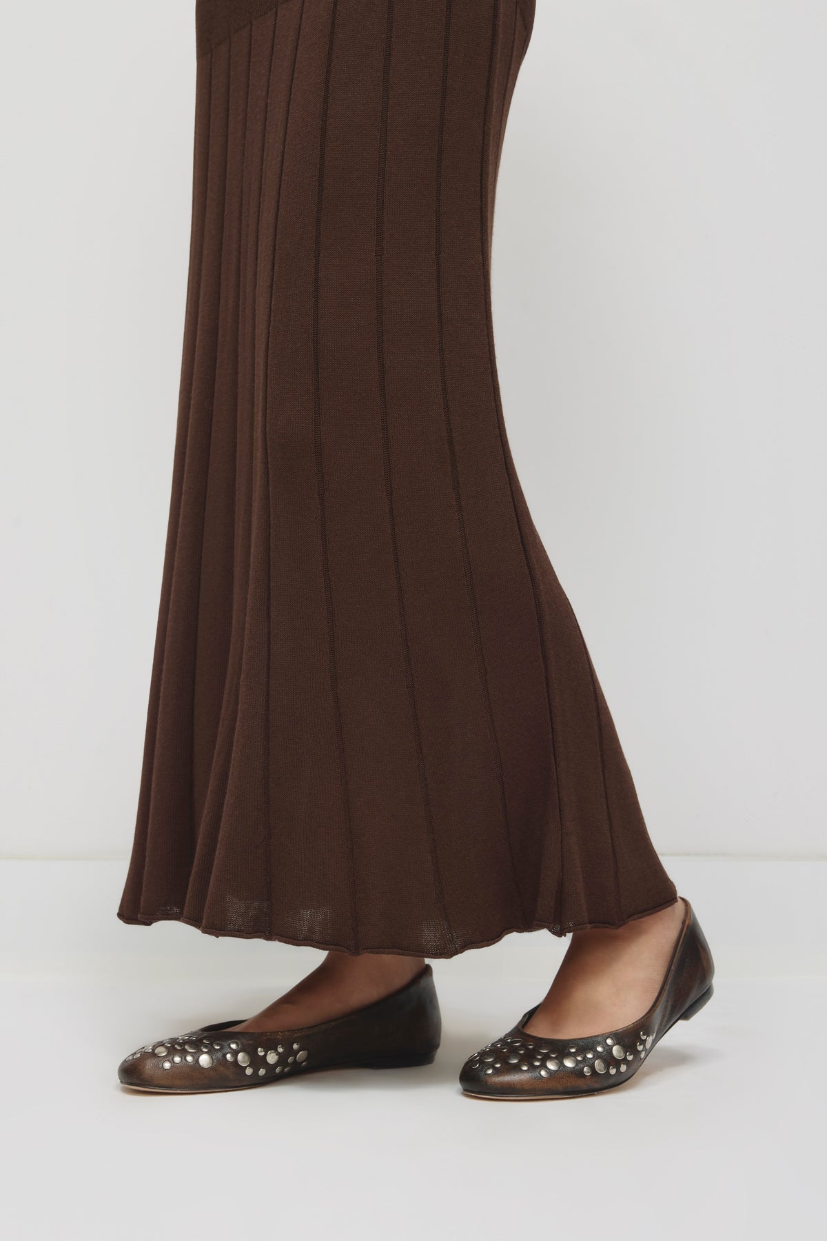 Jupe en maille pour femme en brun
