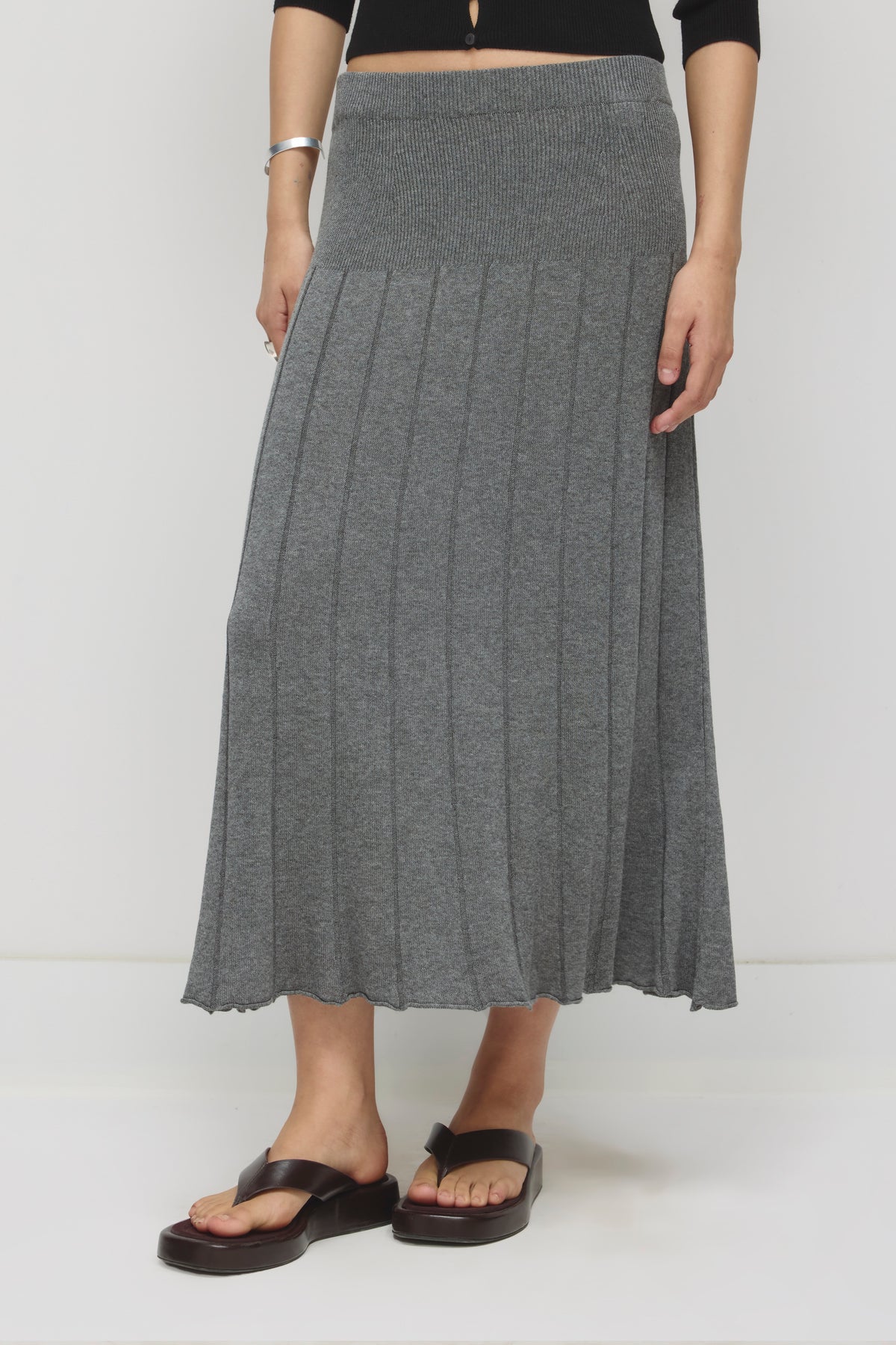 Jupe en filet pour femme en anthracite