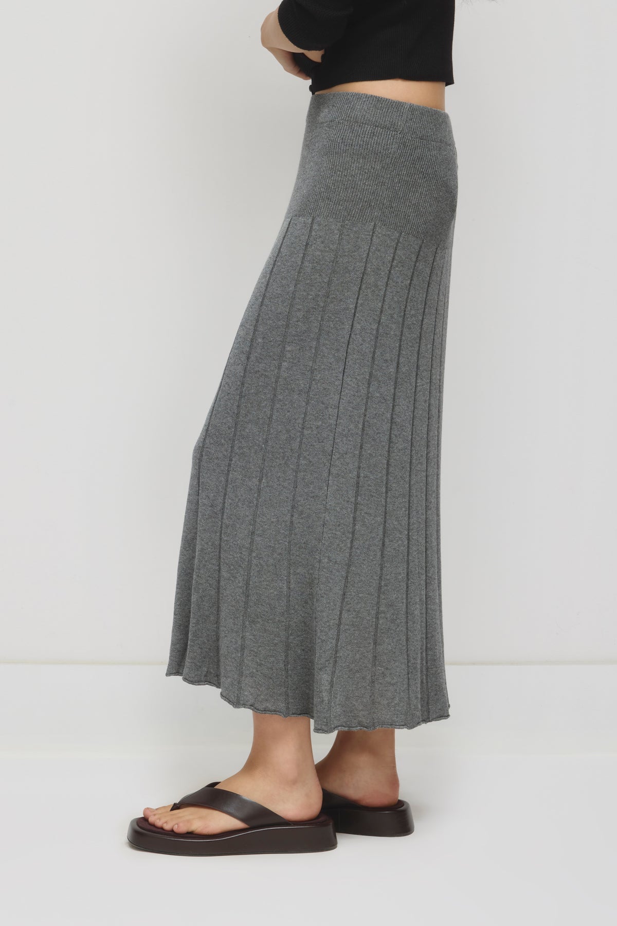 Jupe en filet pour femme en anthracite