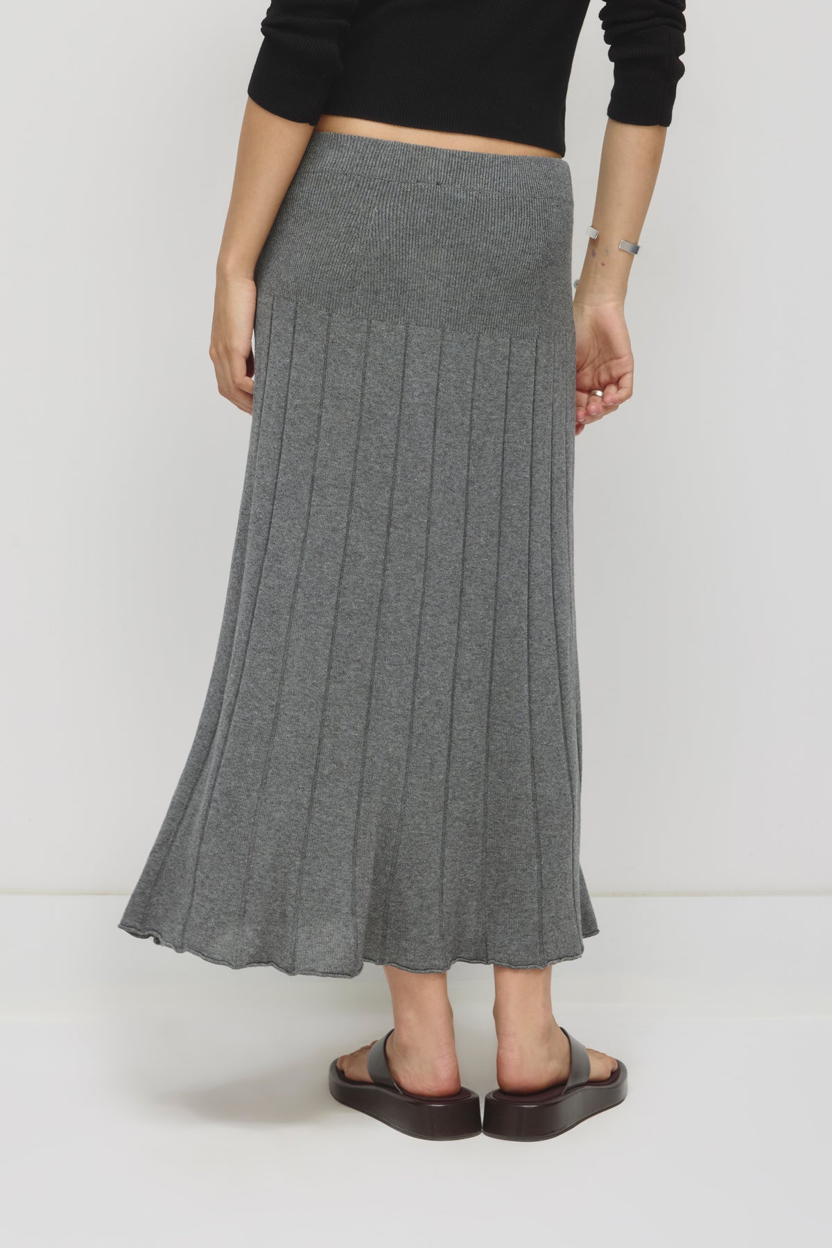 Jupe en filet pour femme en anthracite