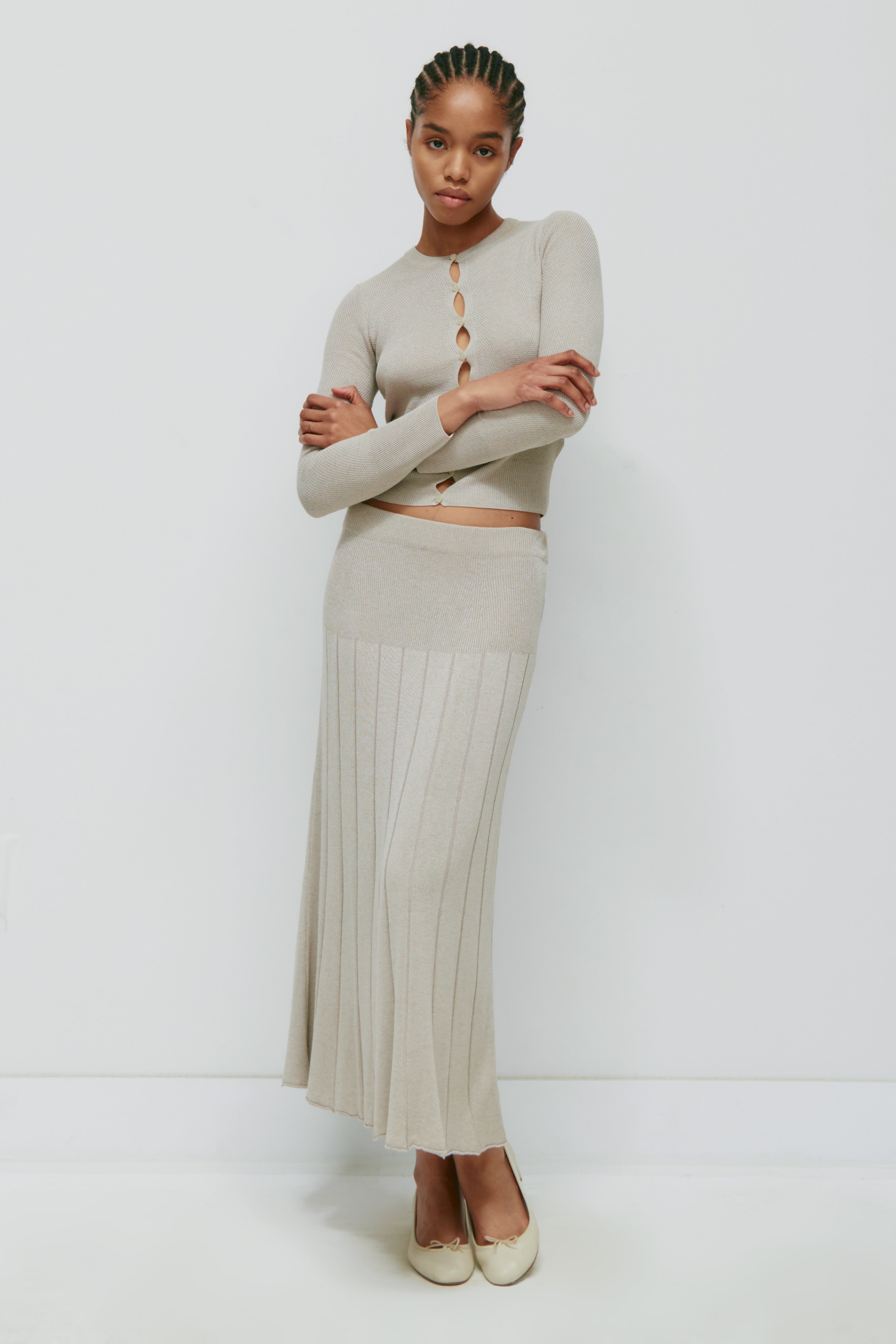 Jupe en maille pour femme en lino