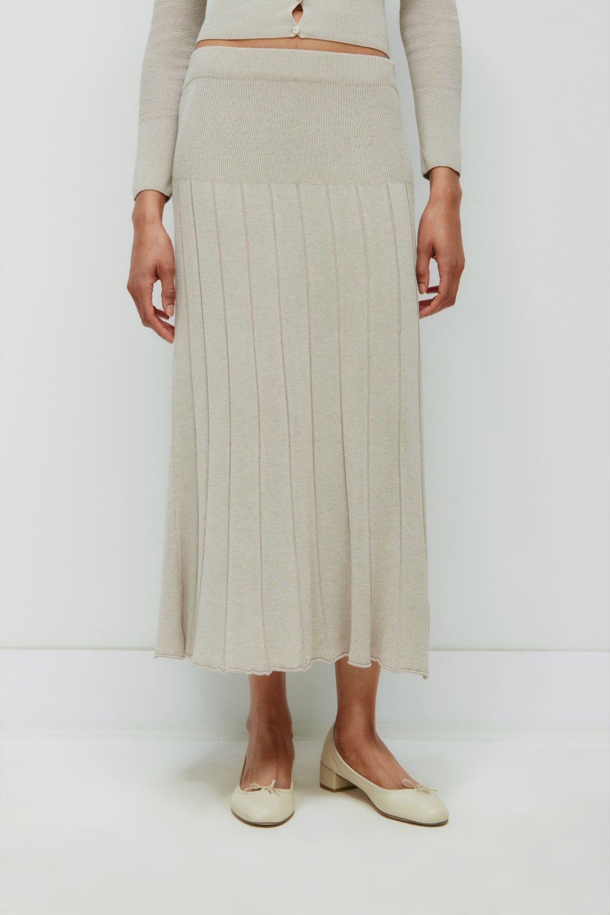 Jupe en maille pour femme en lino