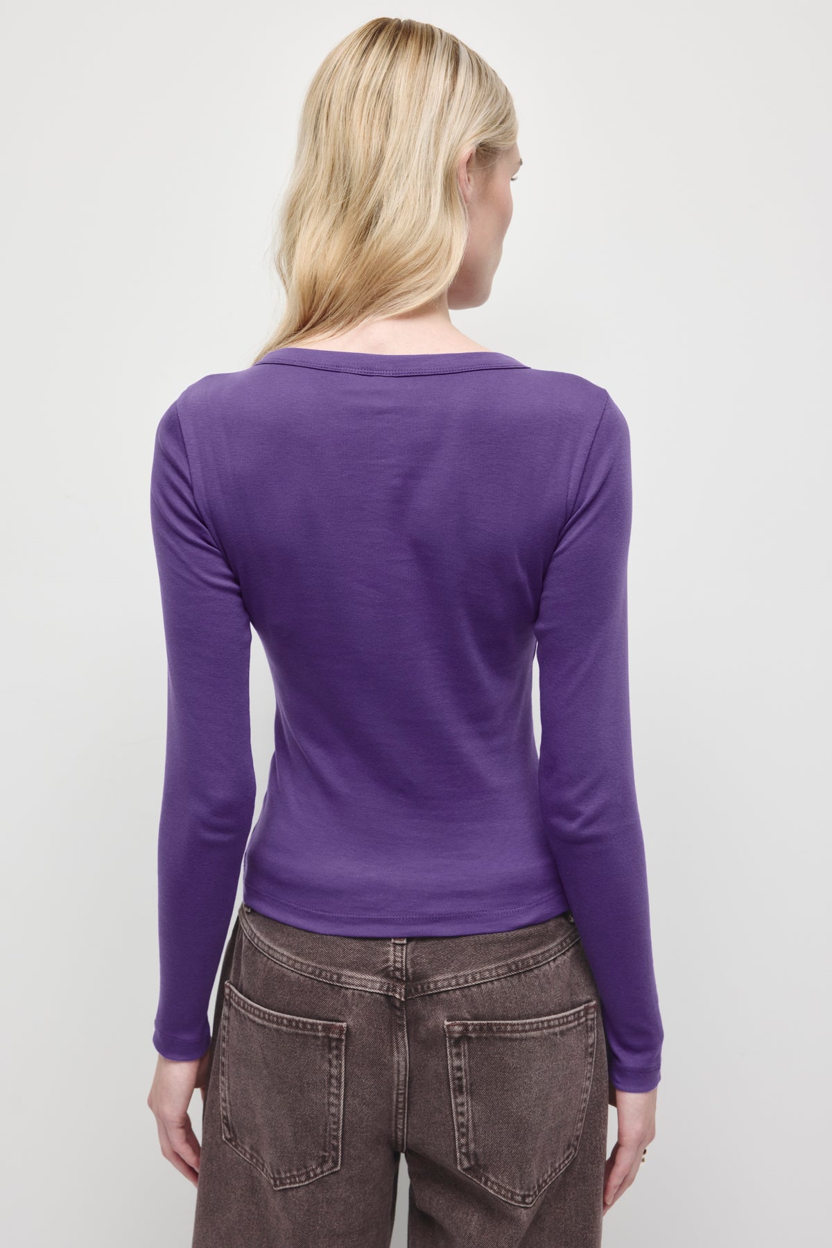 Women's Micro Rib Longsleeve in Violet